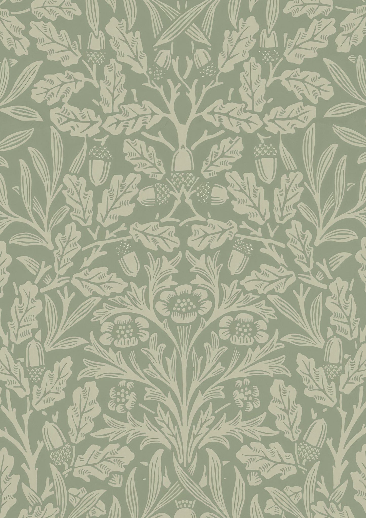 Sage Floral Damask Print, Heritage Wall Art