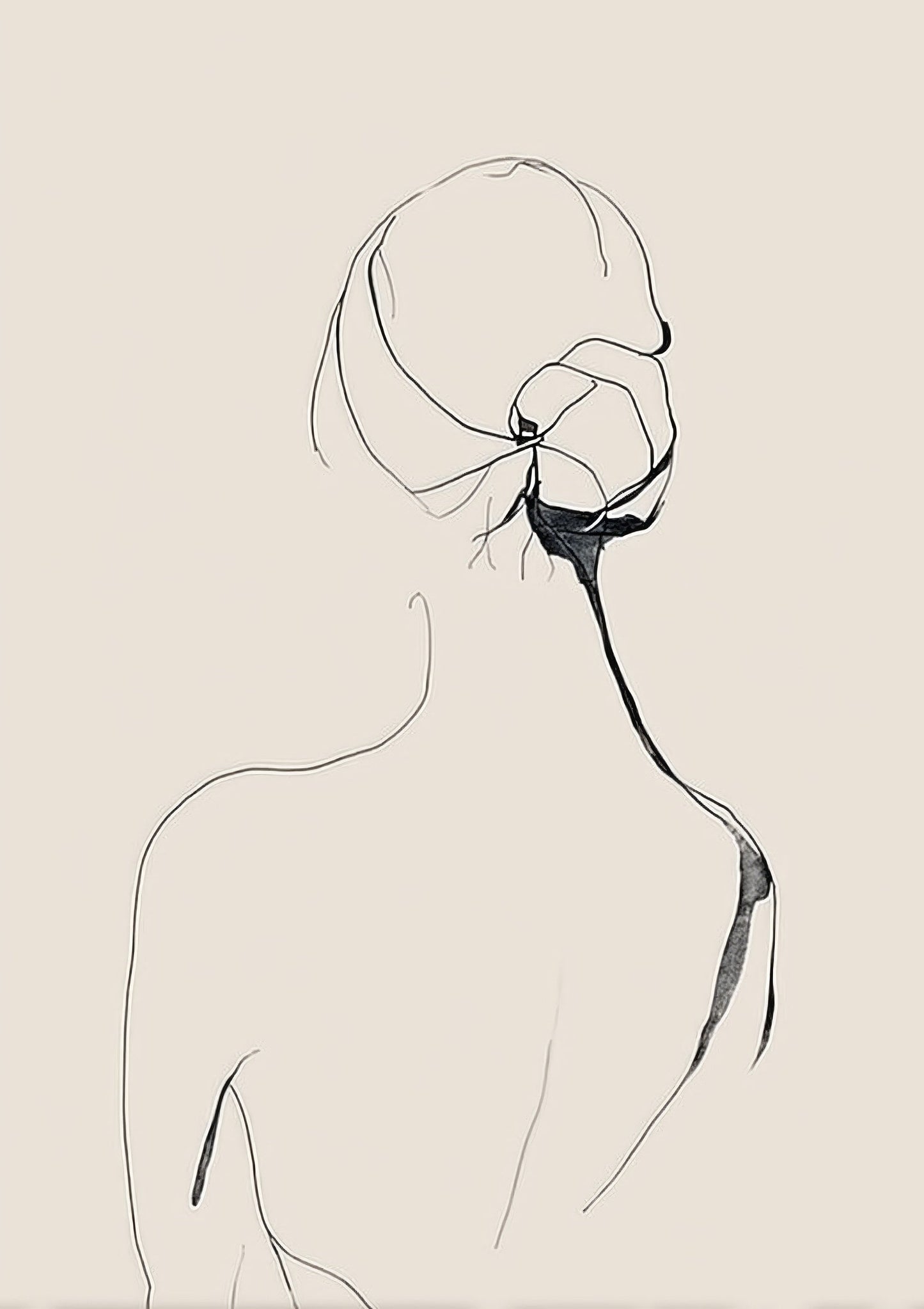 Line Figure Print, Minimalist Wall Art