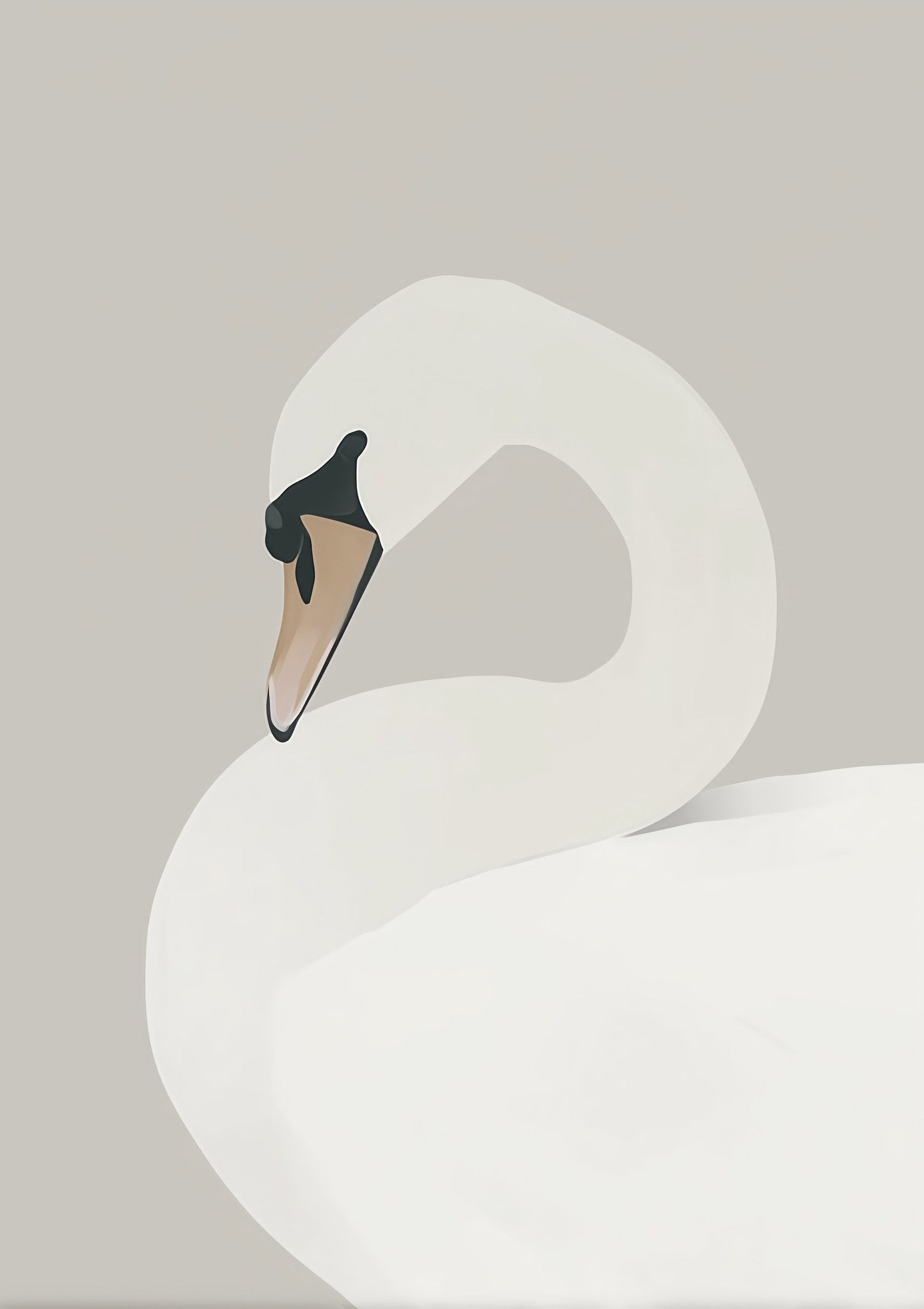 Swan Print, Minimalist Animal Wall Art