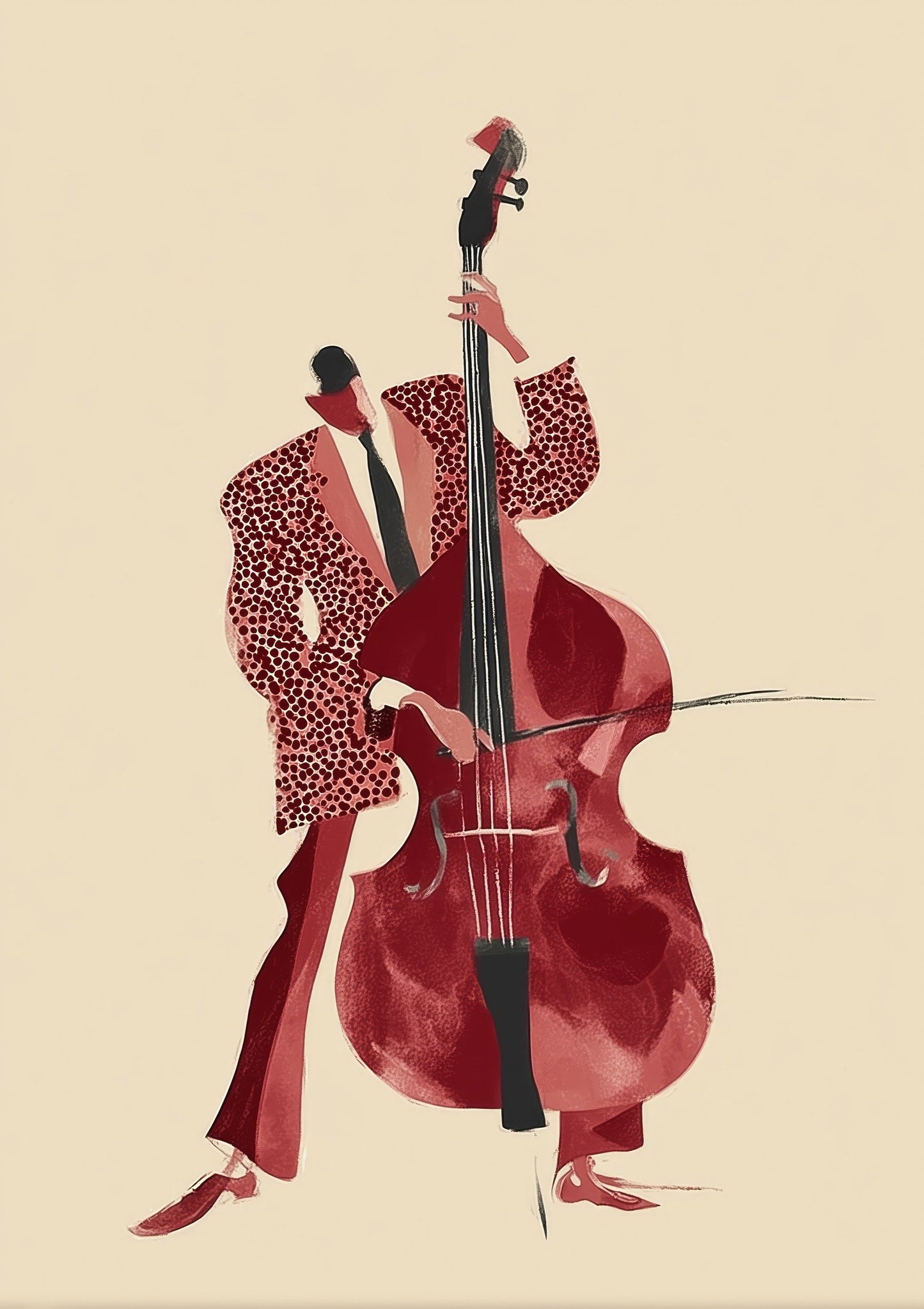 Double Bass Print, Music Wall Art