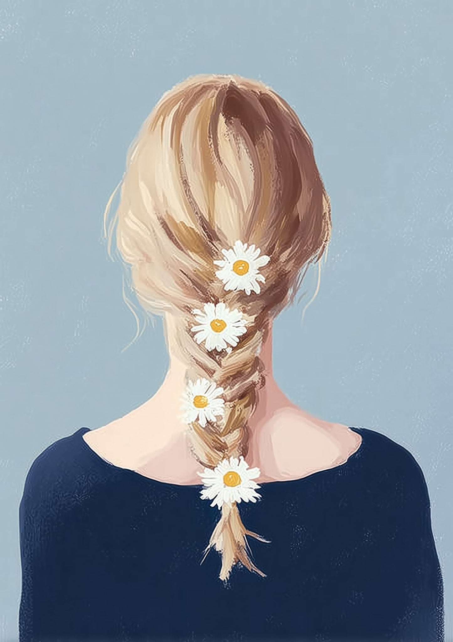 Daisy Braid Print, Figurative Wall Art