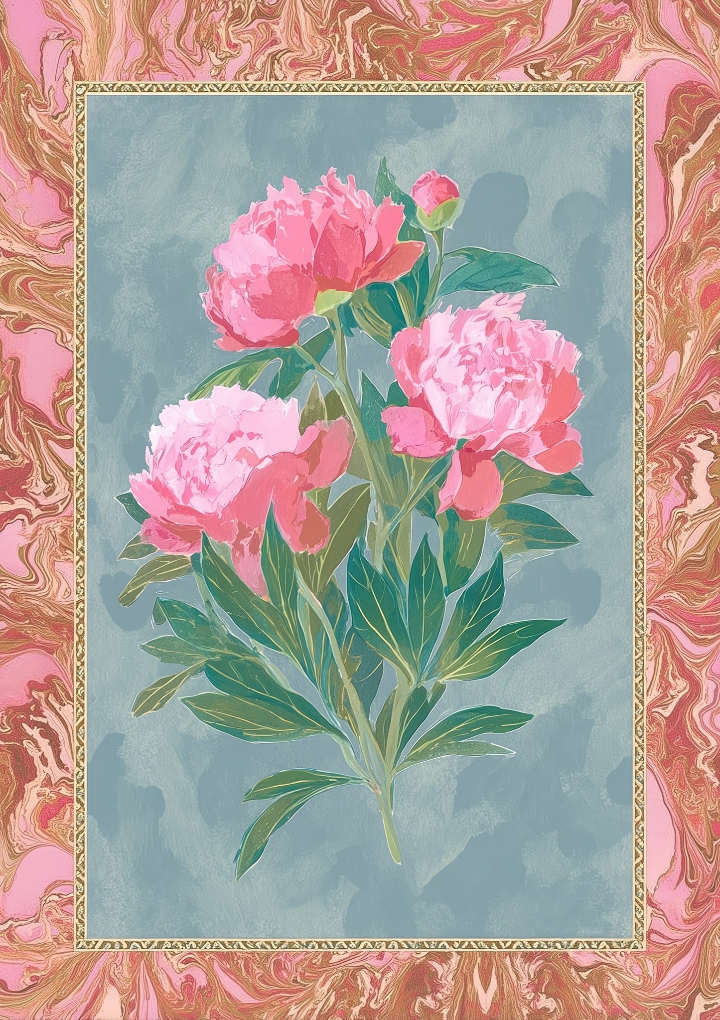 Peony Bouquet Print, Framed Floral Wall Art