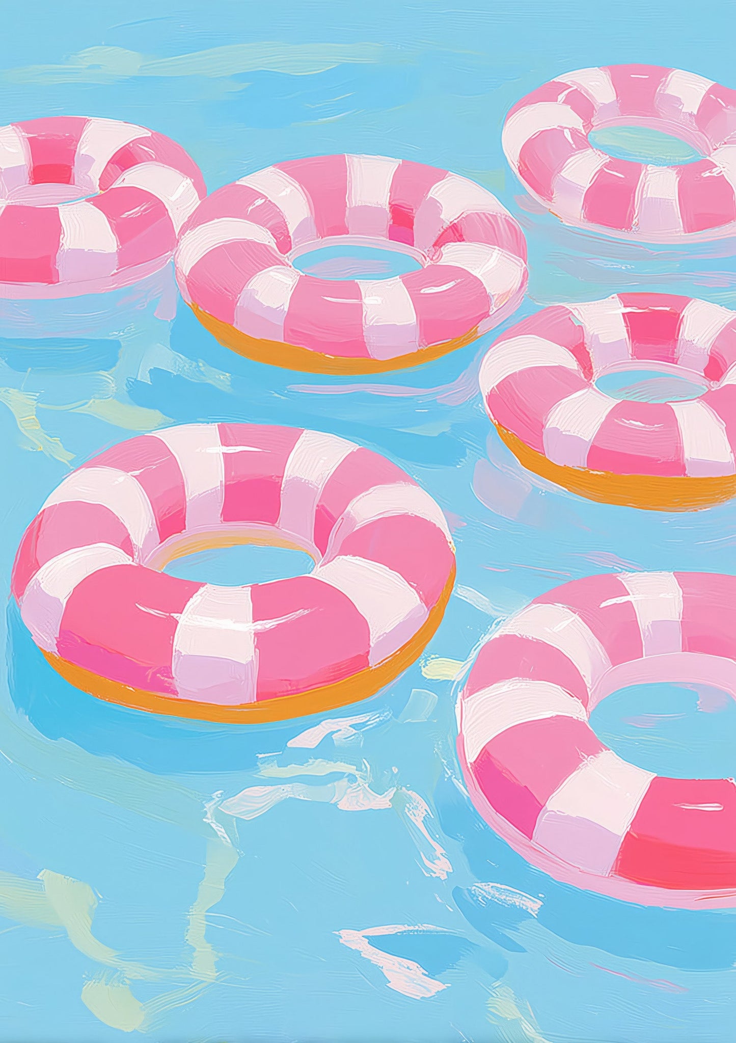 Pool Floats Print, Retro Summer Wall Art