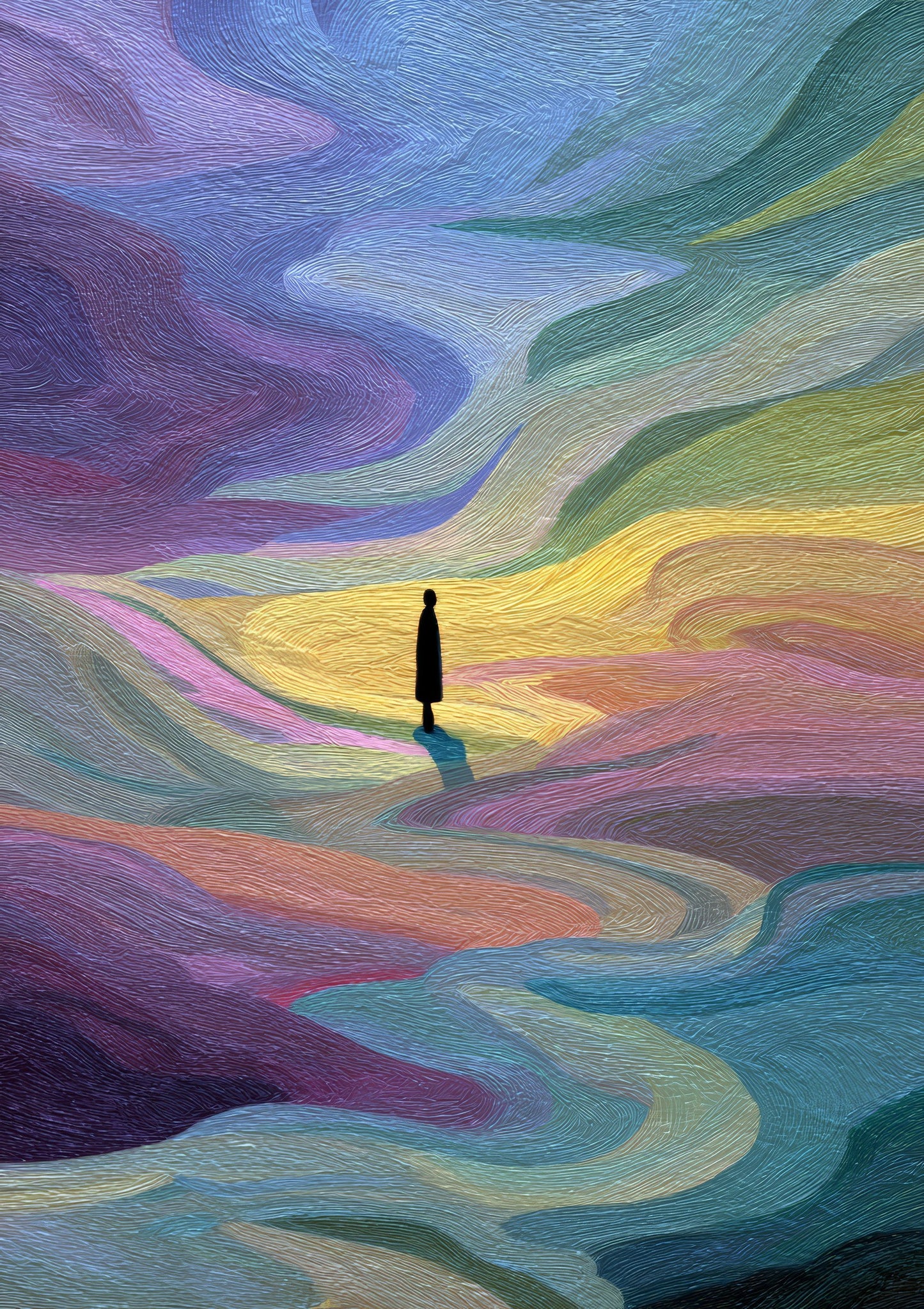 Figure in Colour Print, Abstract Wall Art