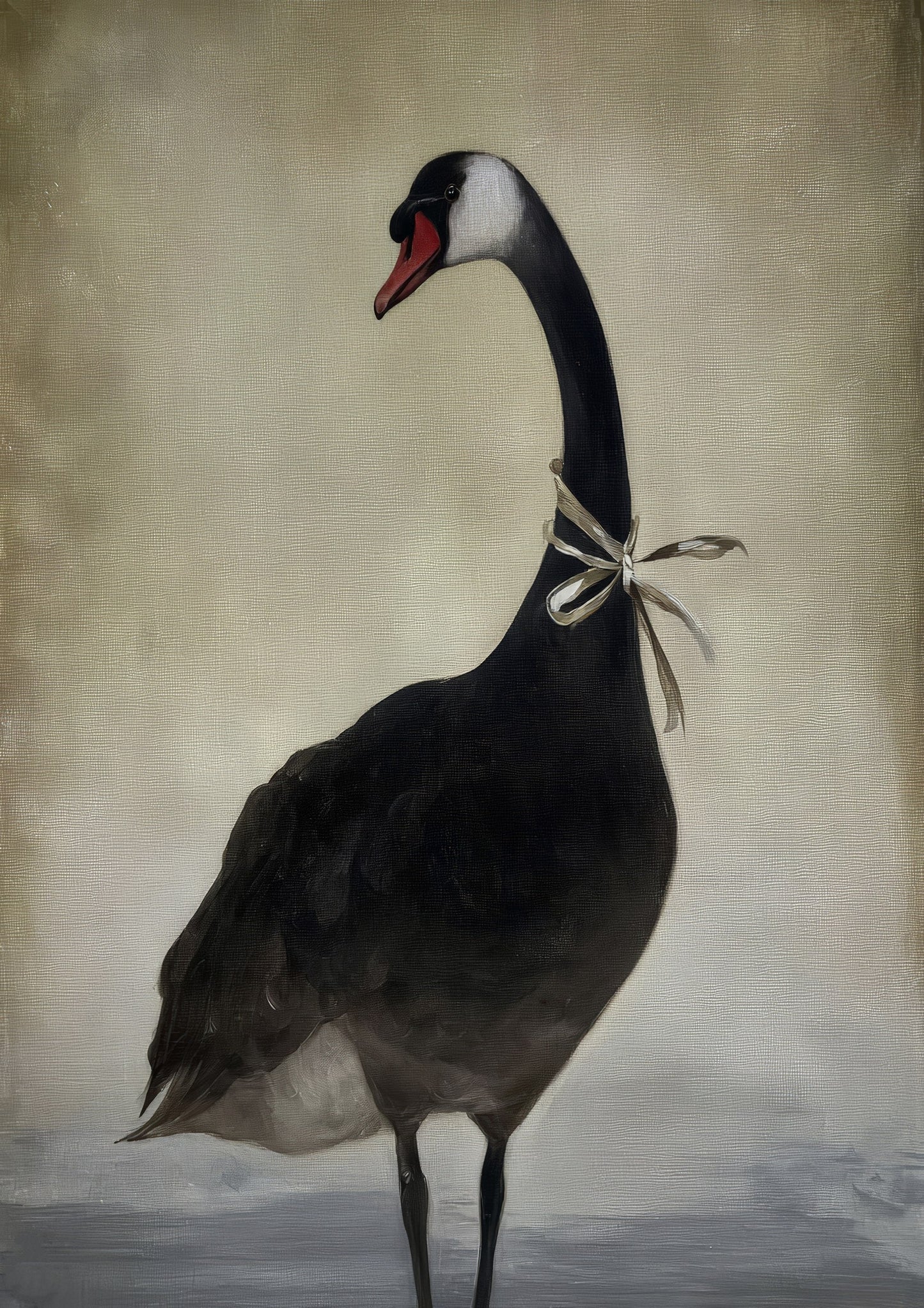 Black Goose Print, Vintage Animal Wall Art