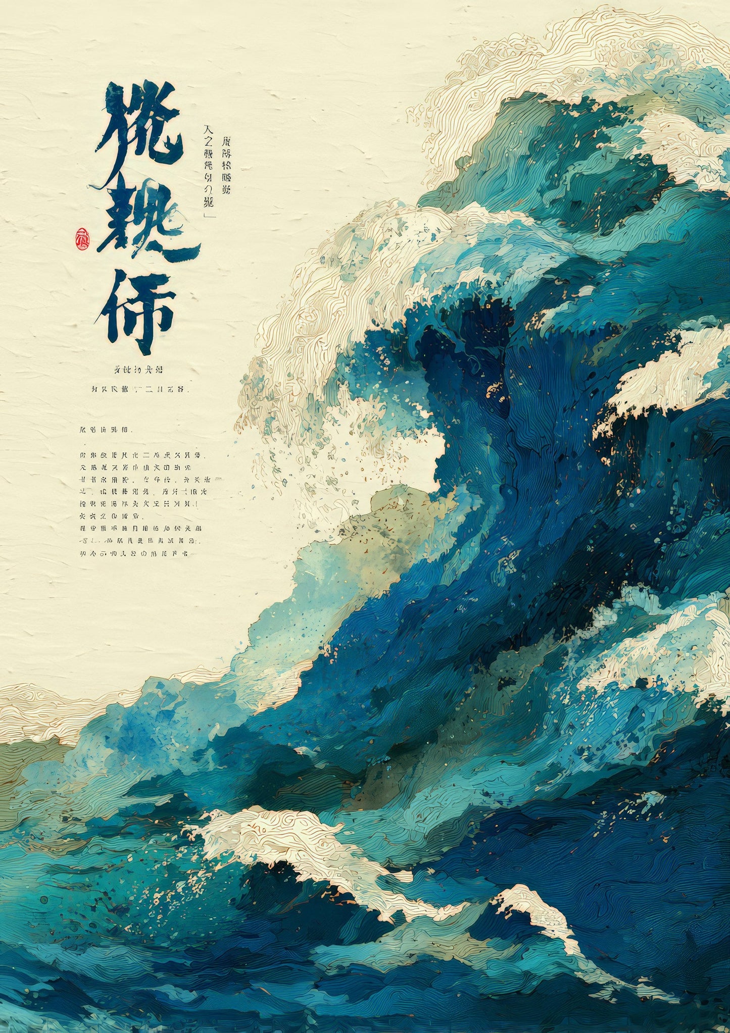 Japanese Wave Print, Woodblock Wall Art