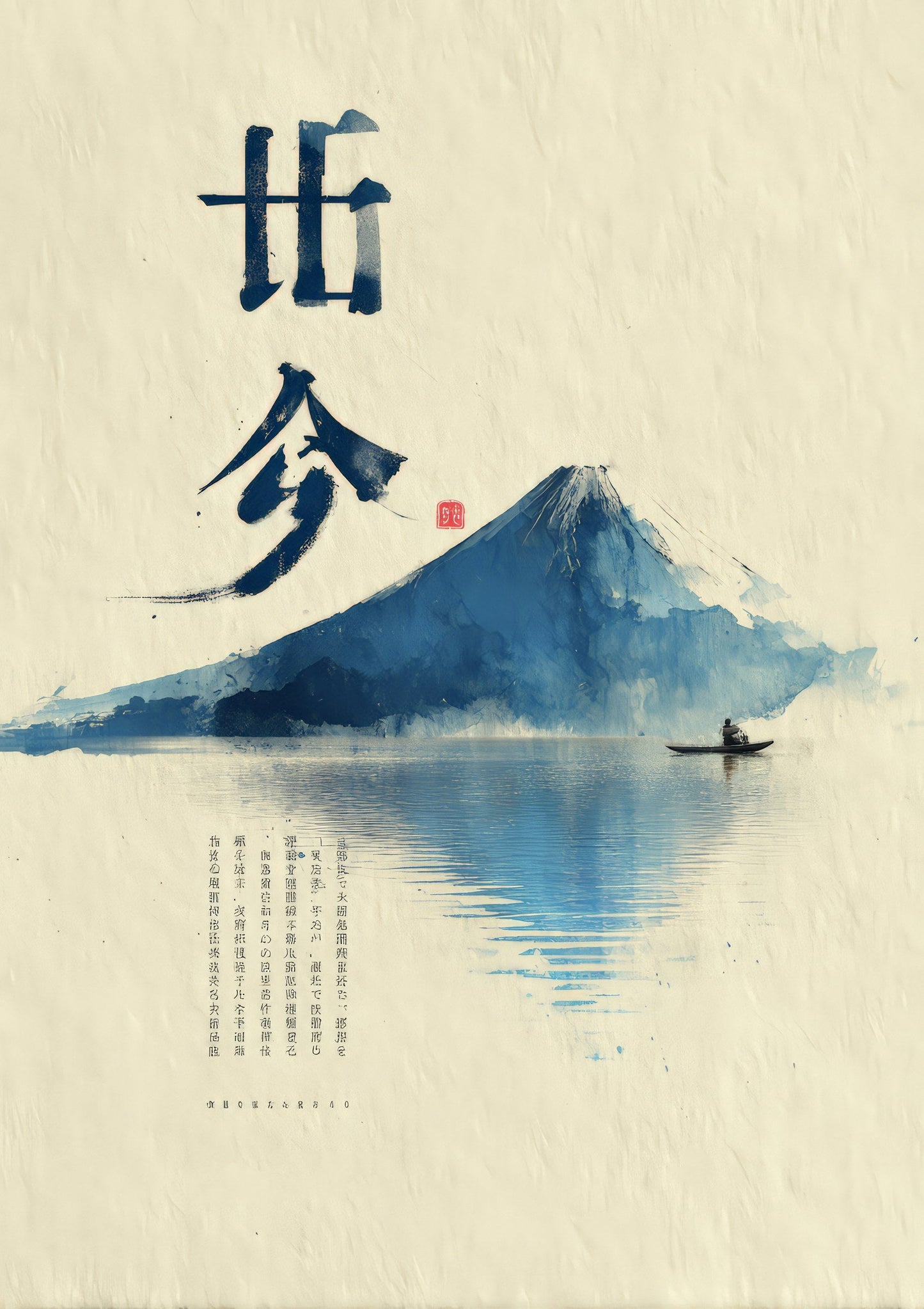 Mount Fuji Print, Minimalist Japanese Wall Art