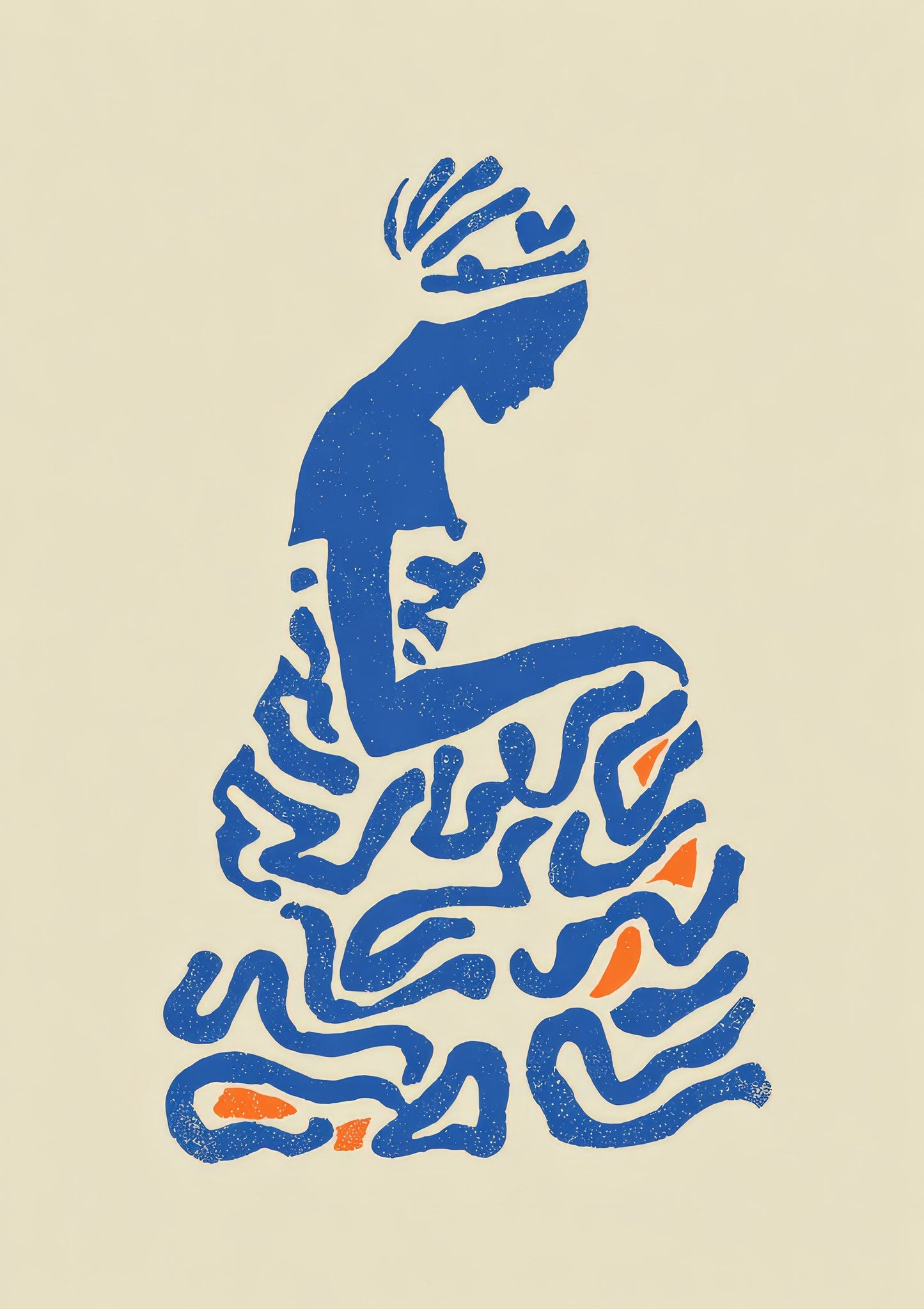 Seated Woman Print, Matisse Style Wall Art