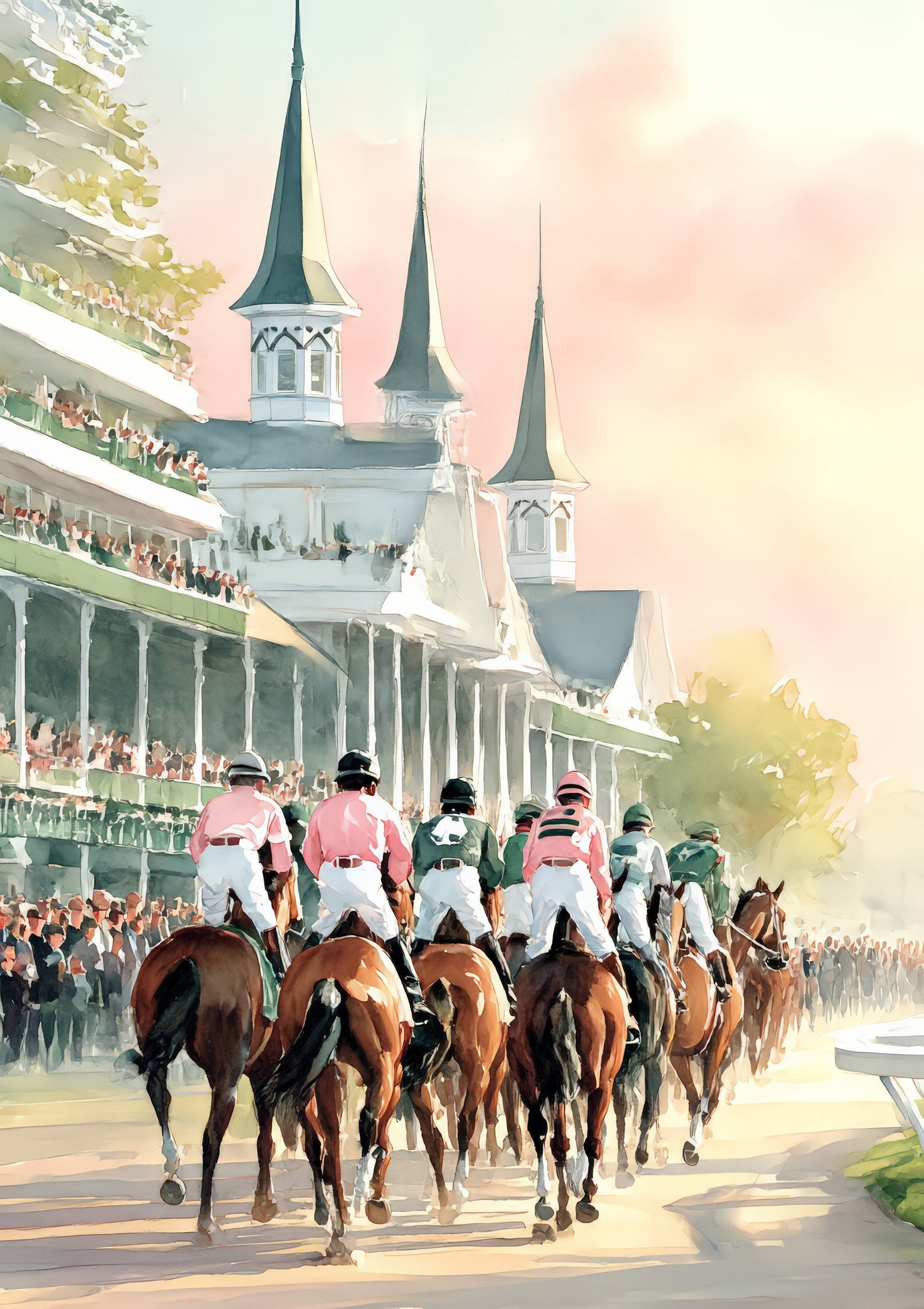 Horse Racing Print, Equestrian Wall Art