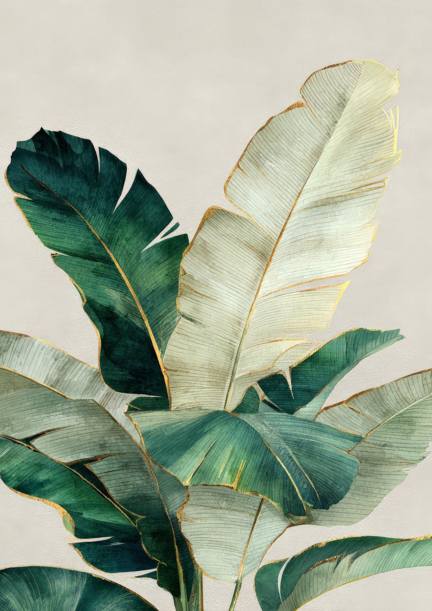 Banana Leaf Print, Minimalist Botanical Wall Art