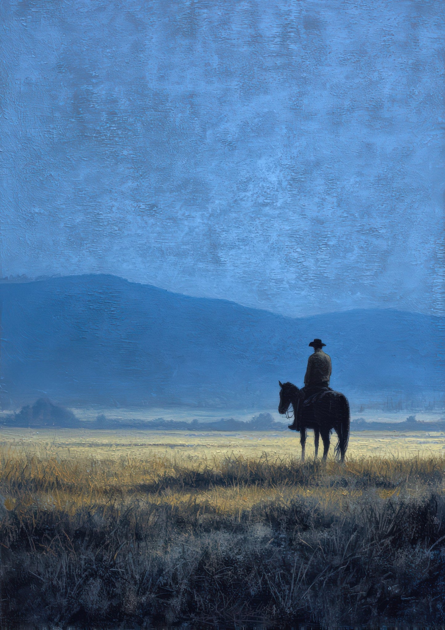 Lone Rider Print, Landscape Equestrian Wall Art