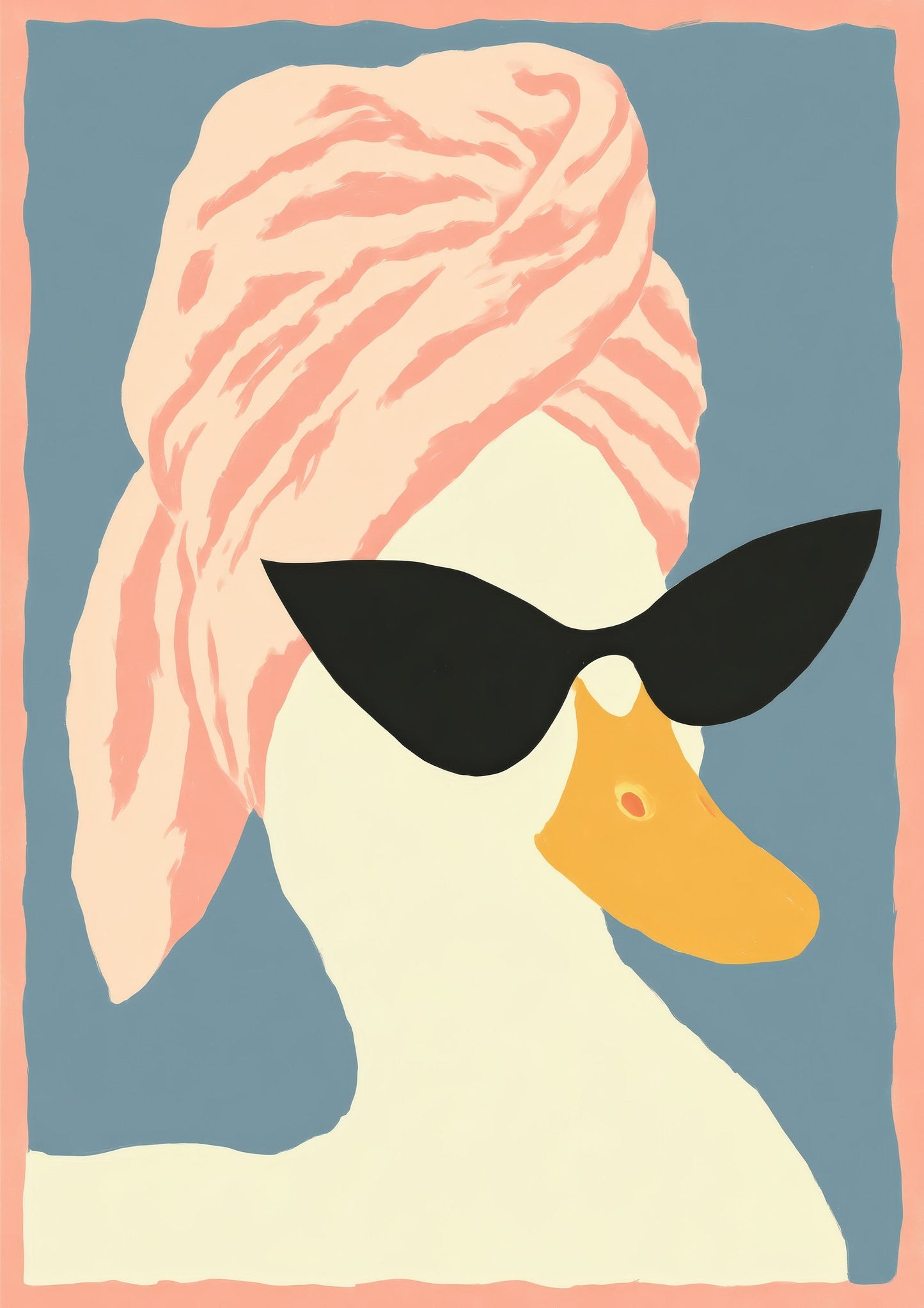 Duck in a Towel Print, Funny Bathroom Wall Art
