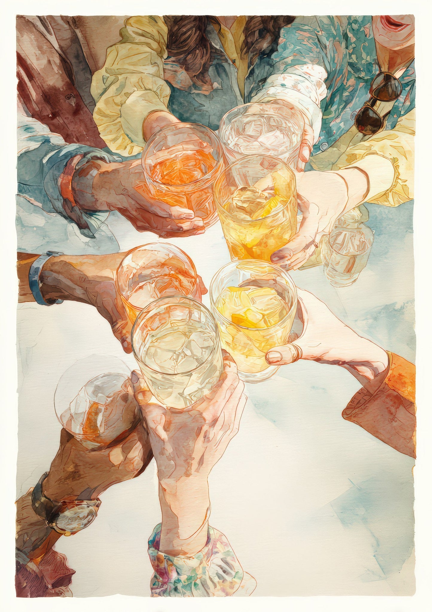 Cocktail Toast Print, Bar Wall Art