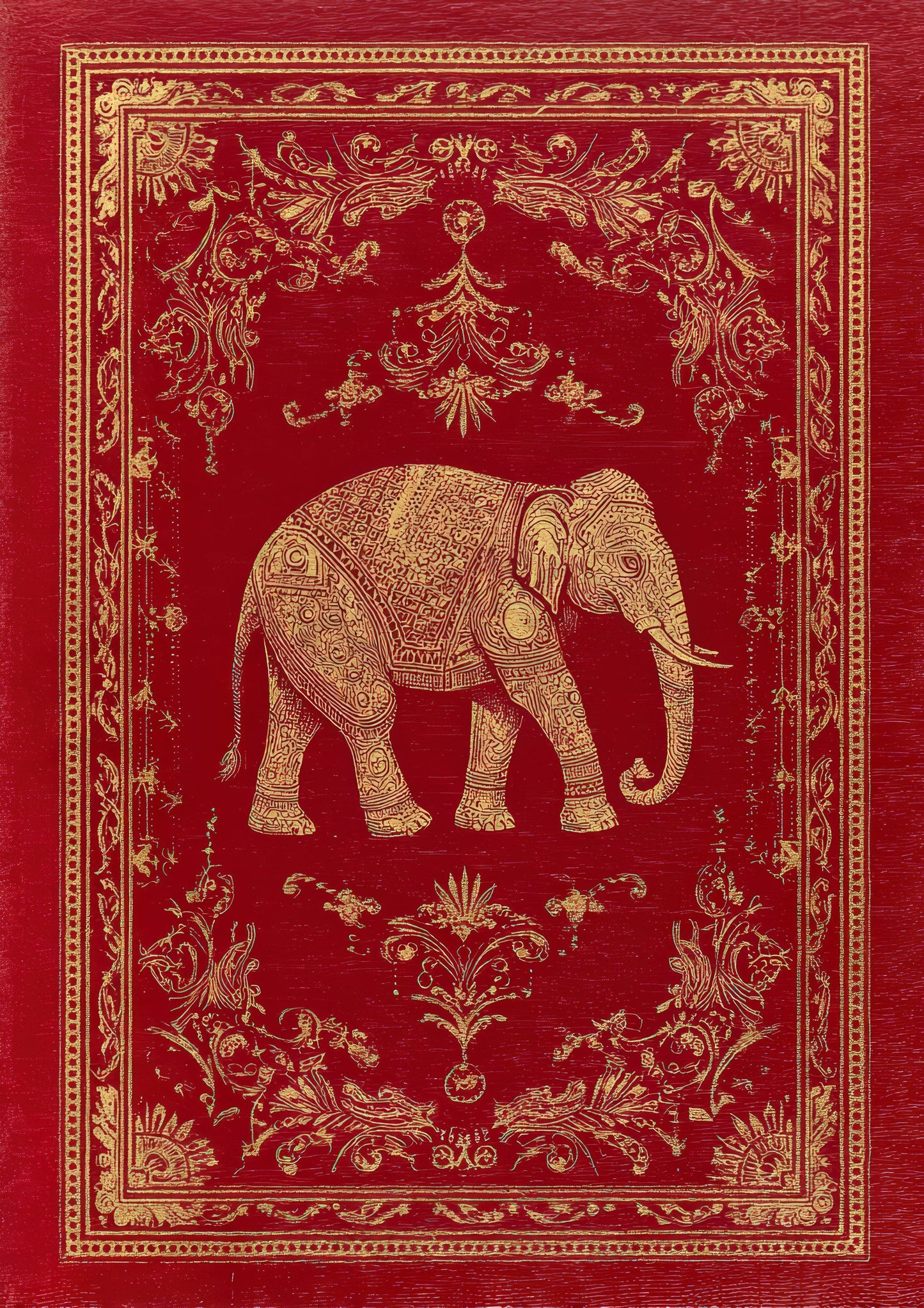 Gold Elephant Print, Indian Heritage Wall Art