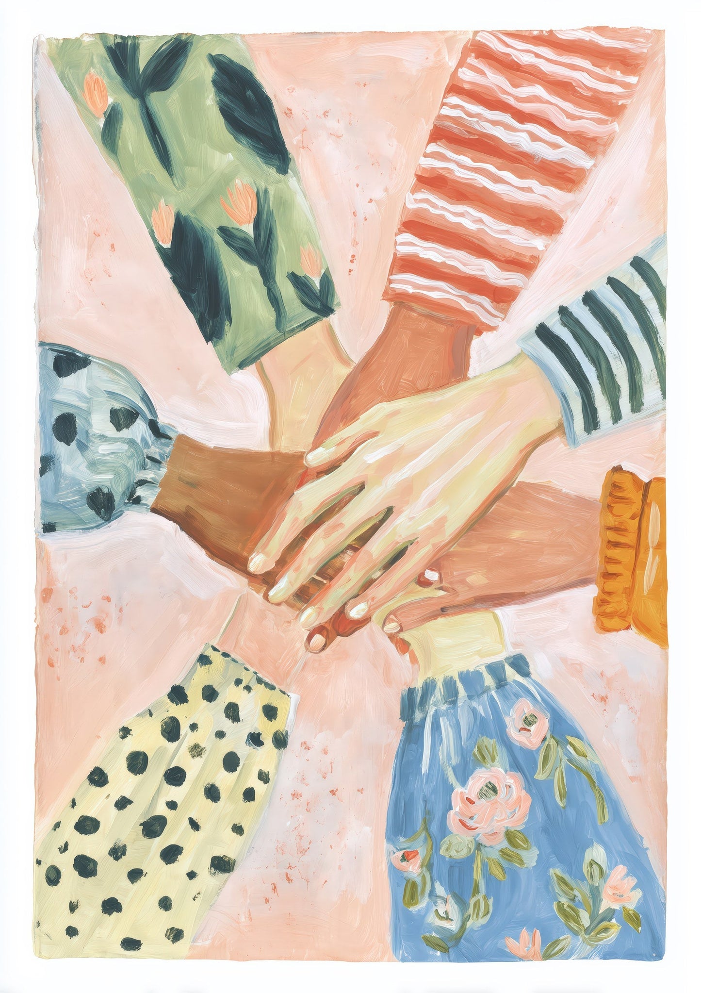 Circle of Hands Print, Community Wall Art