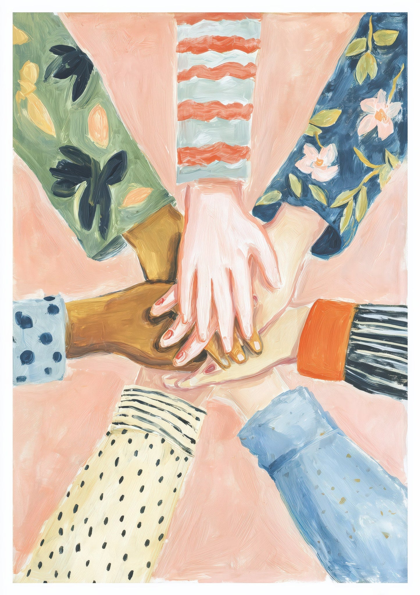Joined Hands Print, Togetherness Wall Art