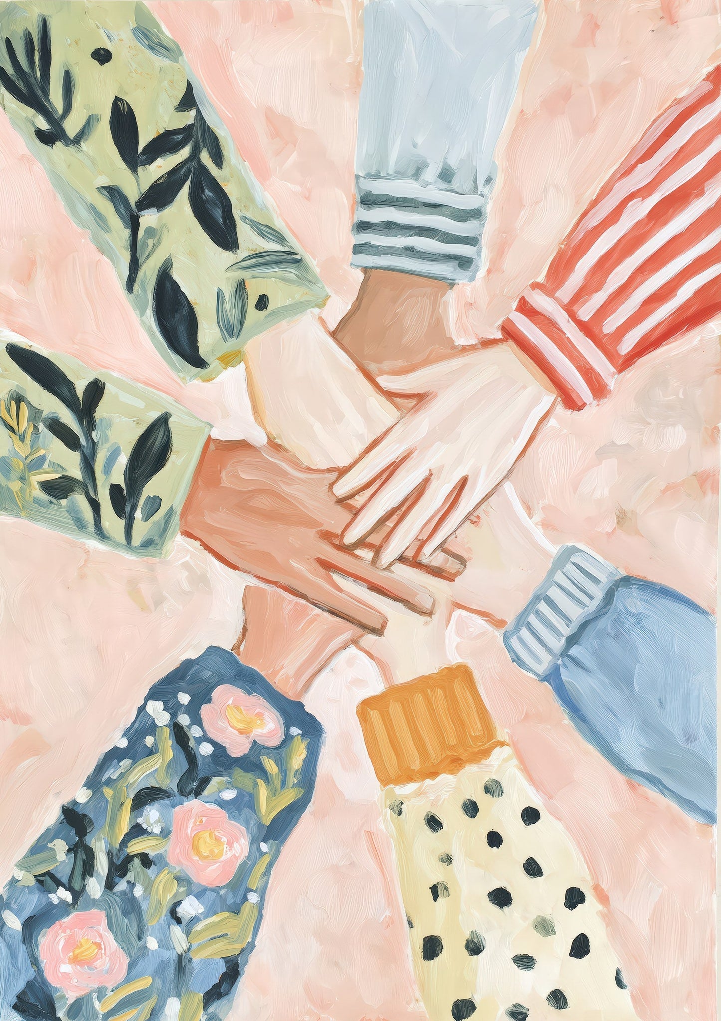 Circle of Hands Print, Friendship Wall Art