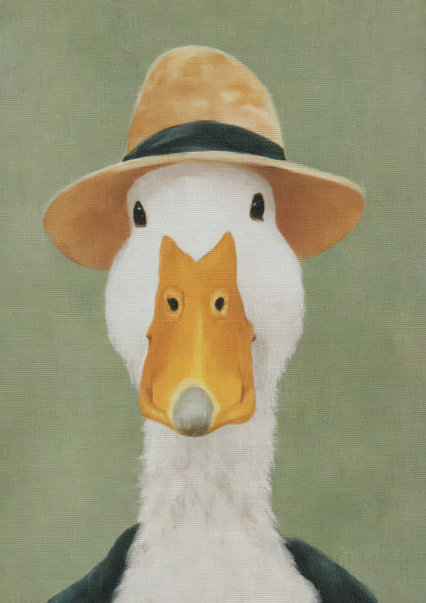 Goose in a Straw Hat Print, Funny Animal Wall Art
