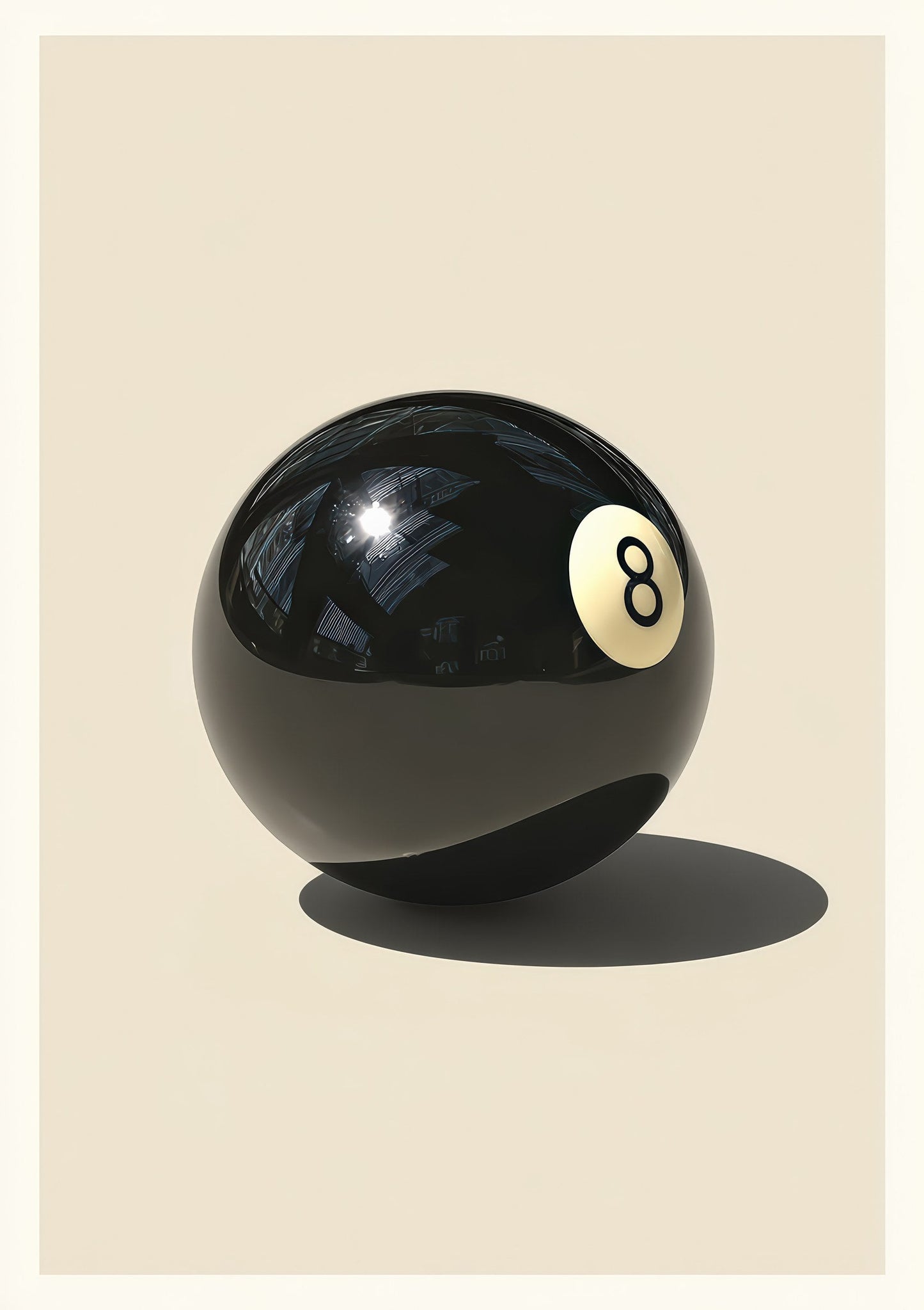 Eight Ball Print, Minimalist Wall Art