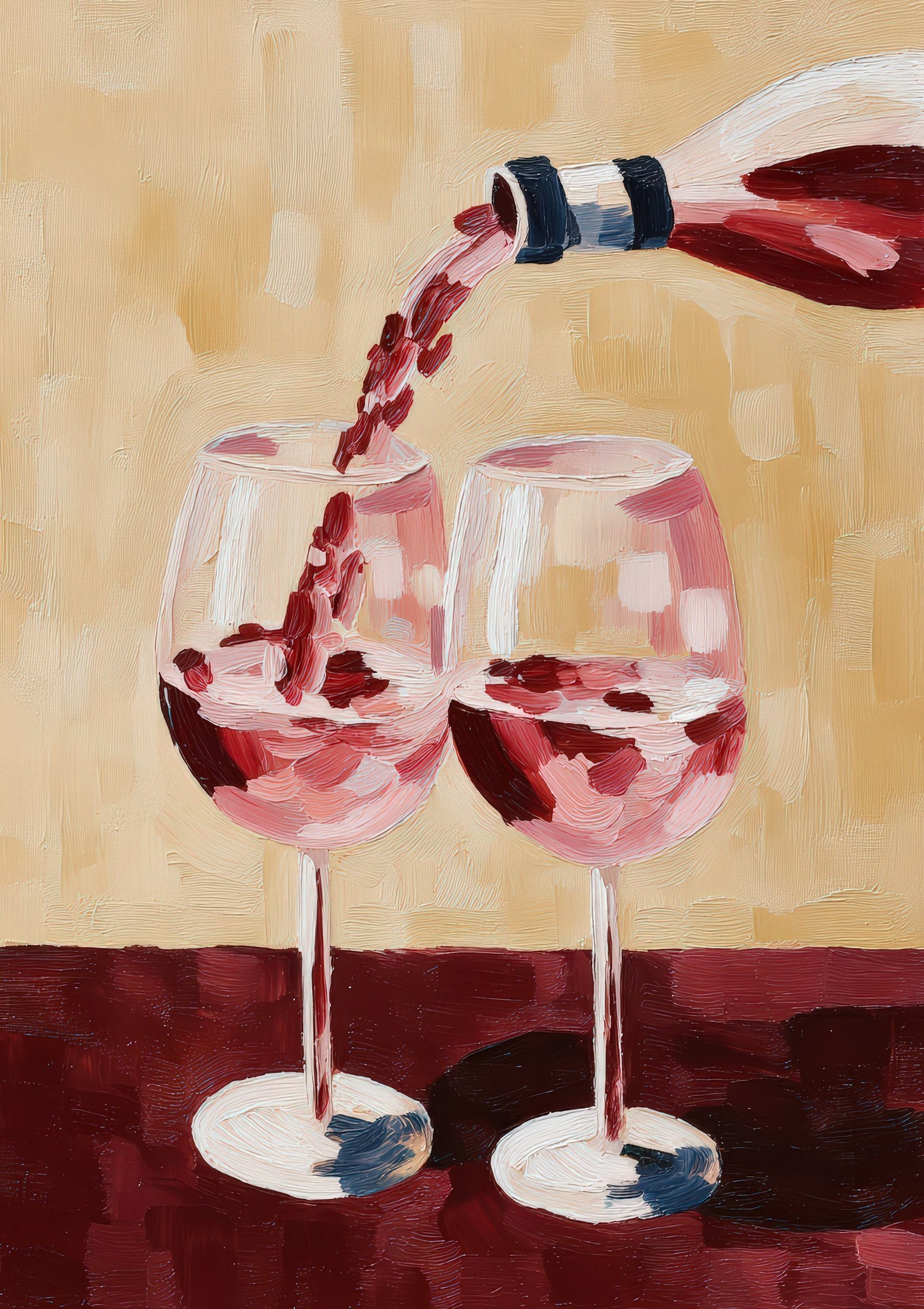 Pouring Red Wine Print, Food and Drink Wall Art