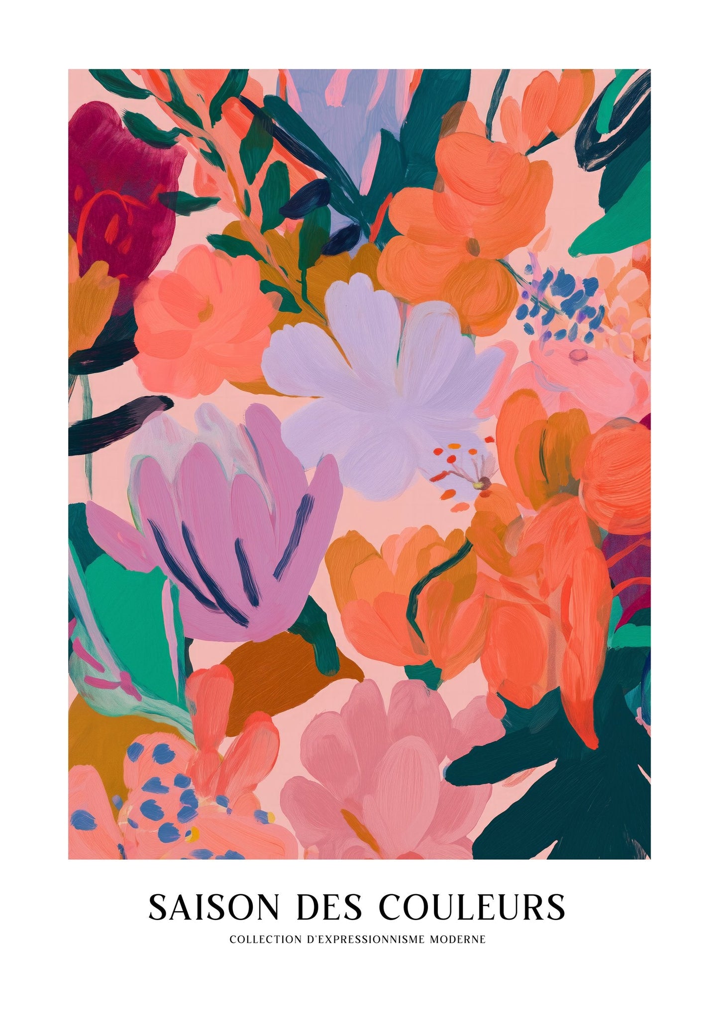 Season of Colour Floral Print, Bold Wall Art