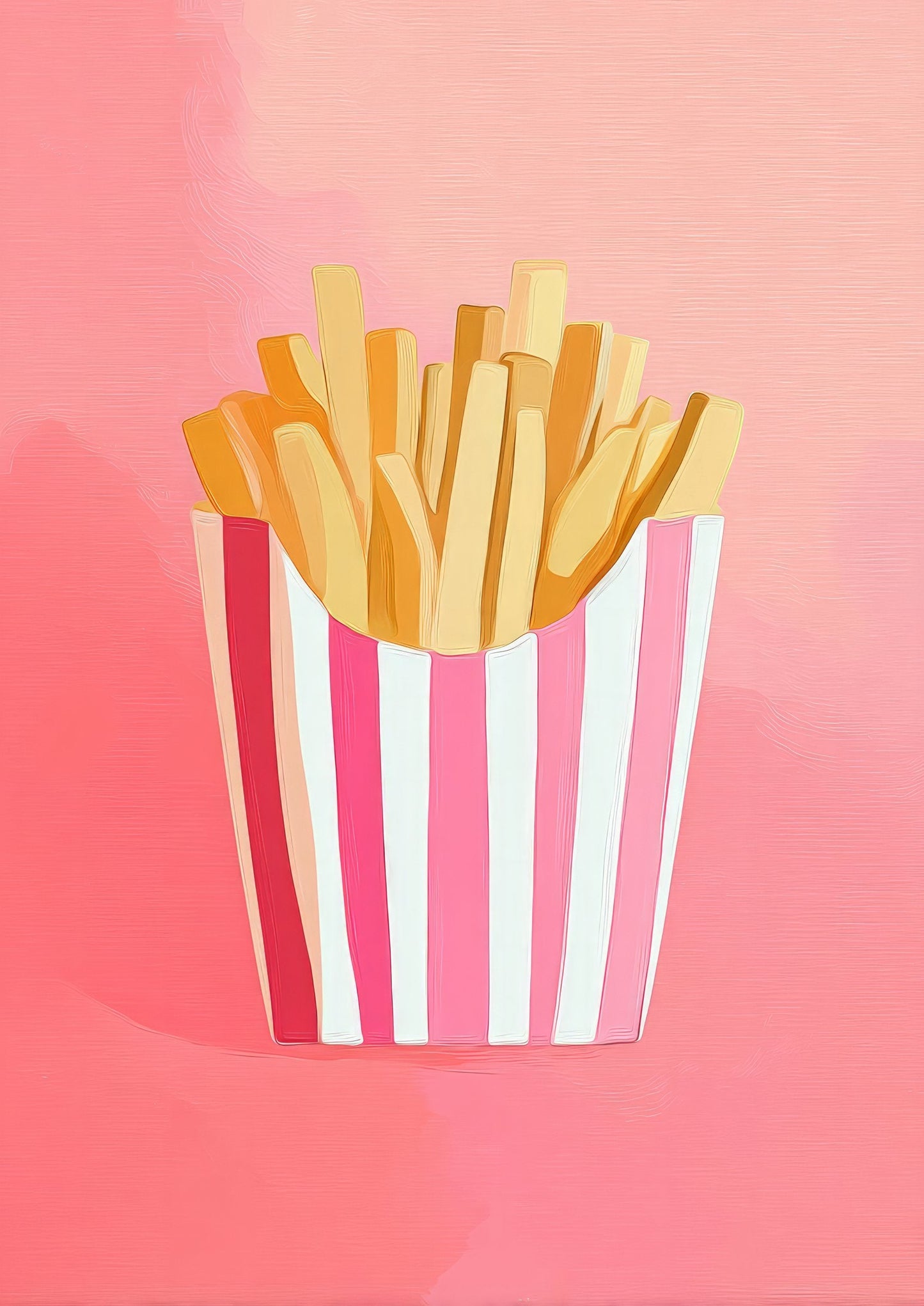 Fries Print, Pink Kitchen Wall Art