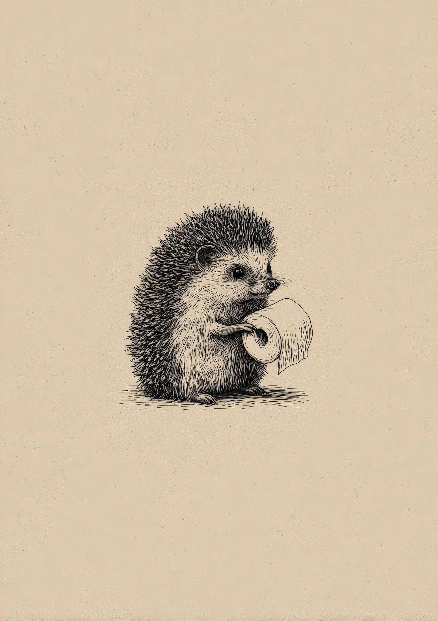 Hedgehog with Tea Print, Whimsical Animal Wall Art