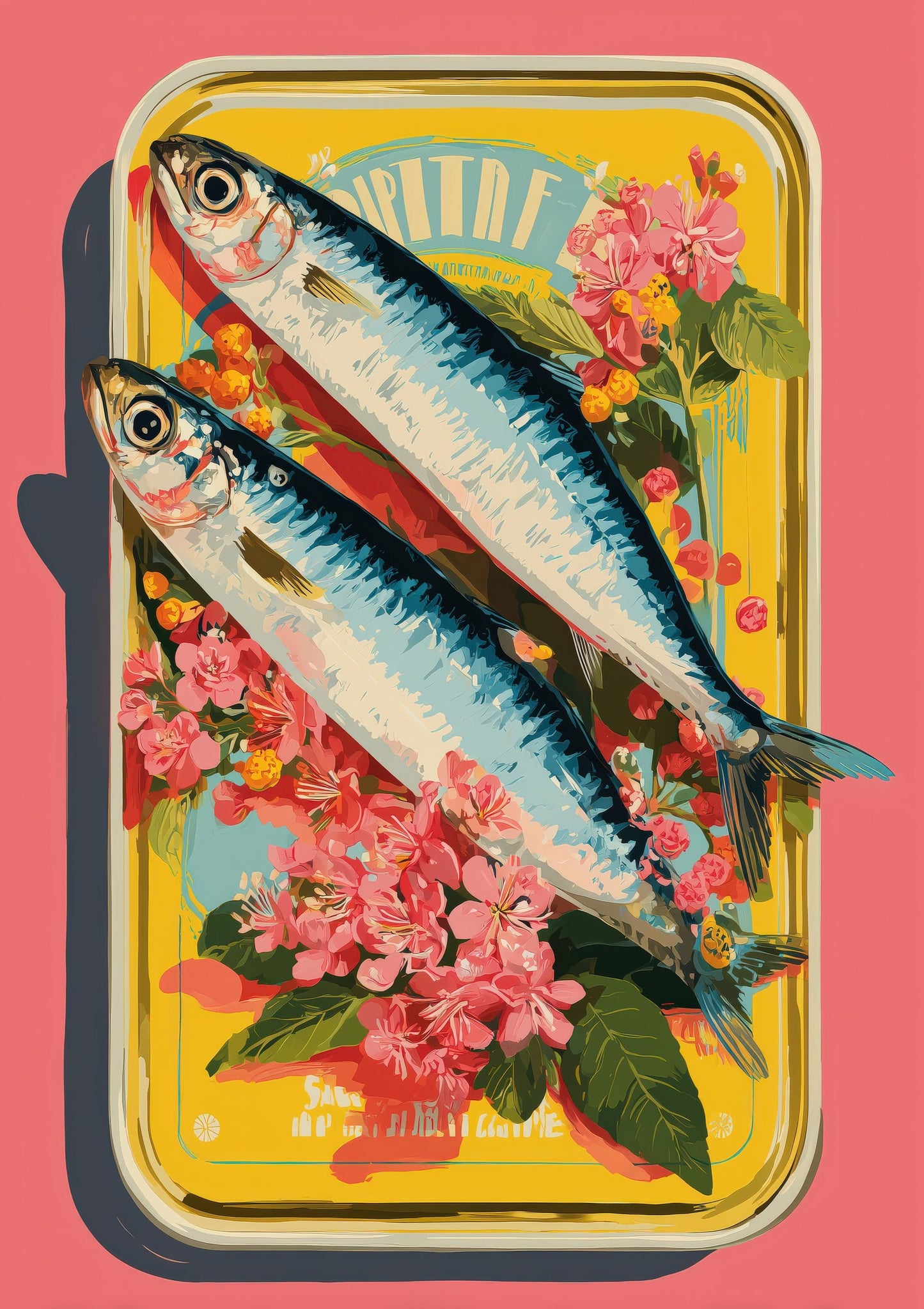 Vintage Sardine Tin Print, Kitchen Wall Art