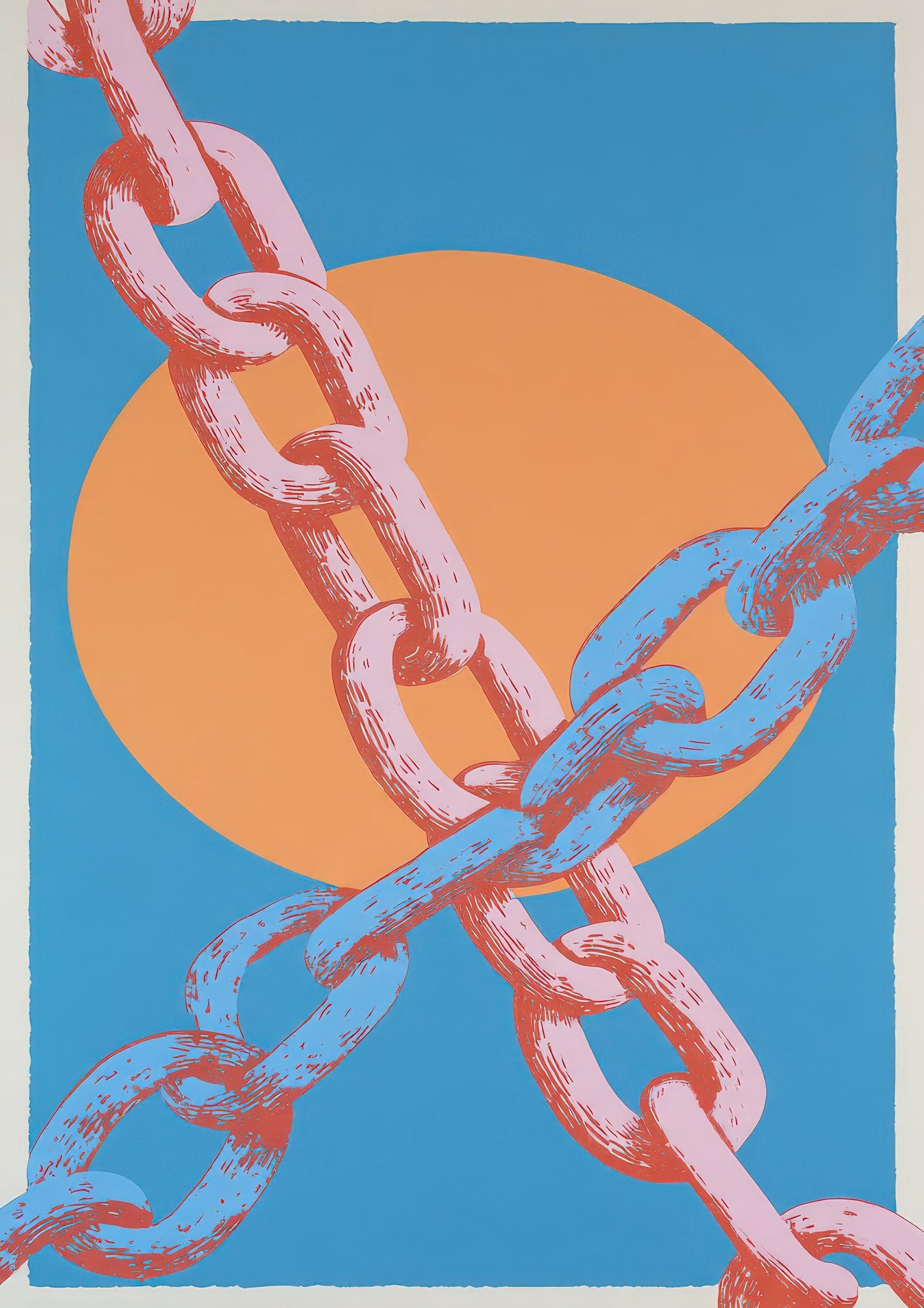 Pink Chain Print, Pop Art Wall Art