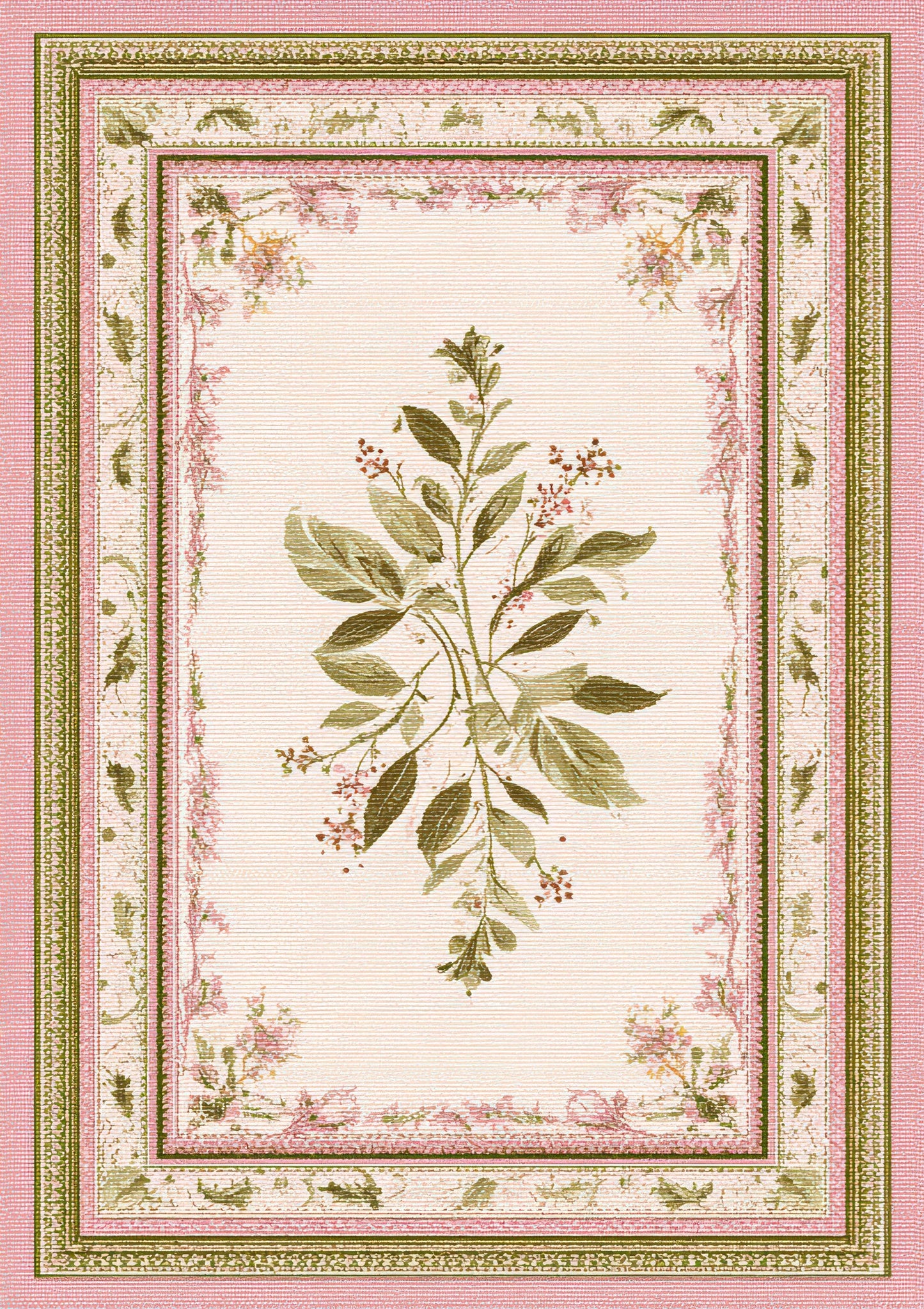Botanical Sprigs Print, Vintage Wall Art