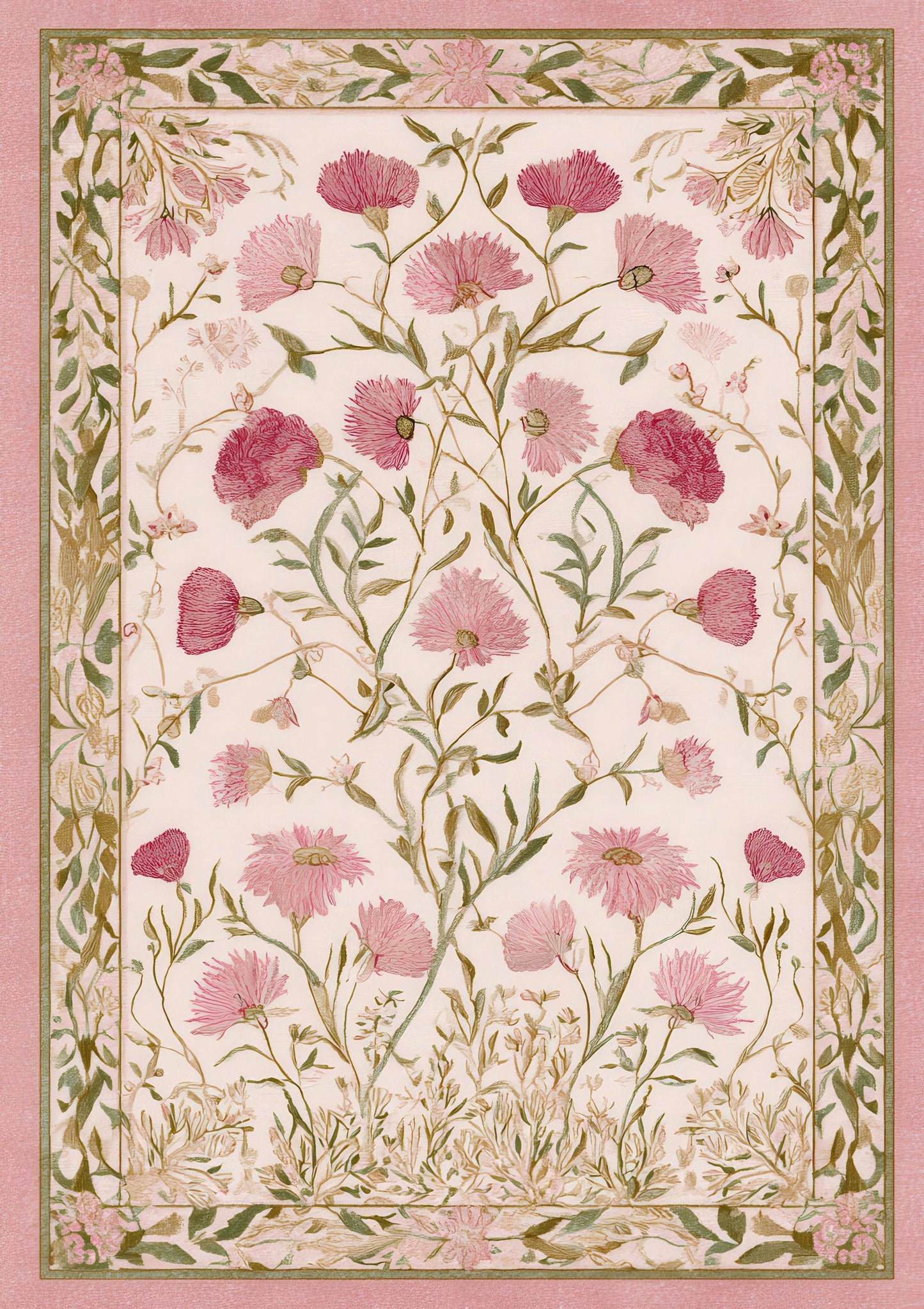 Pink Floral Print, Botanical Wall Art