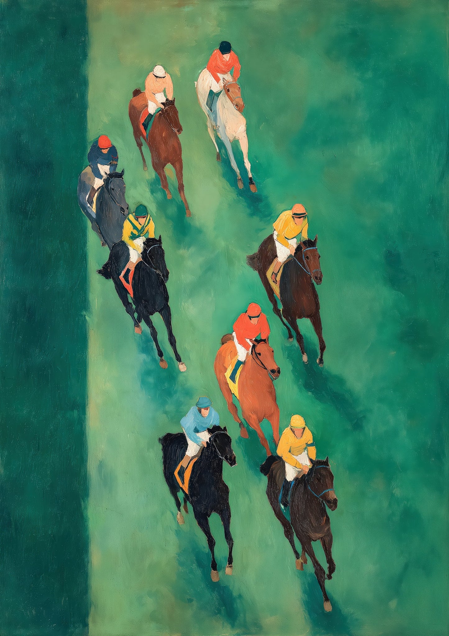 Horse Racing Print, Equestrian Wall Art
