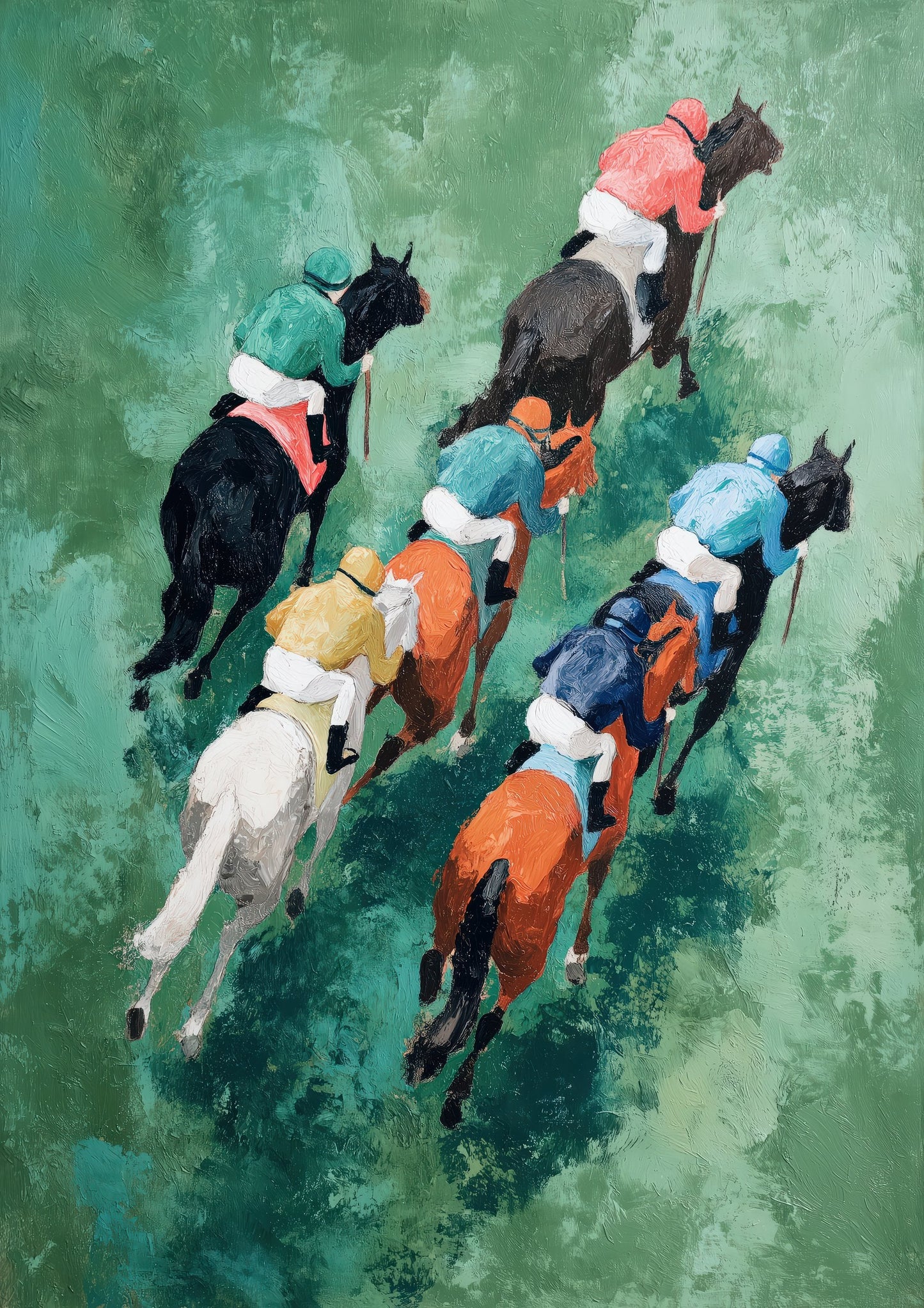 Racing Horses Print, Equestrian Wall Art