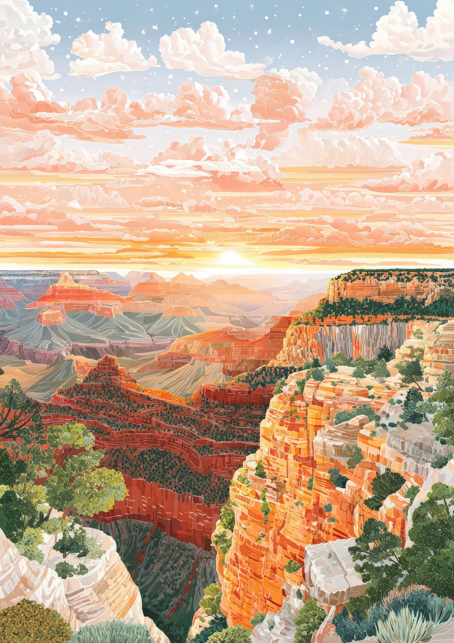 Canyon Sunset Print, Landscape Wall Art