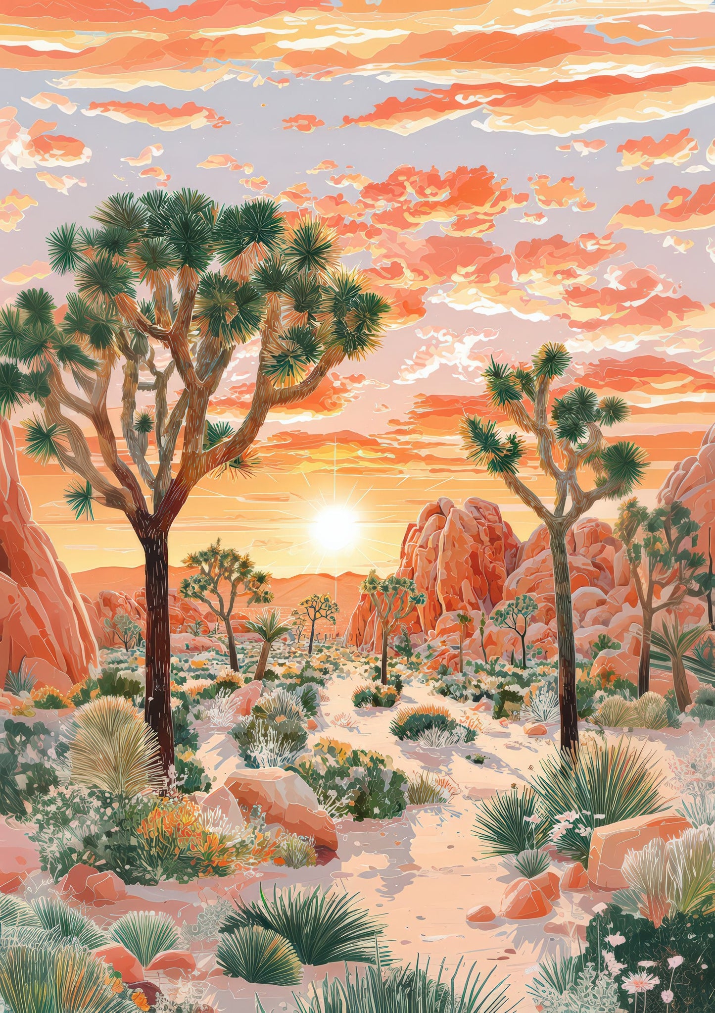 Desert Sunset Print, Landscape Wall Art