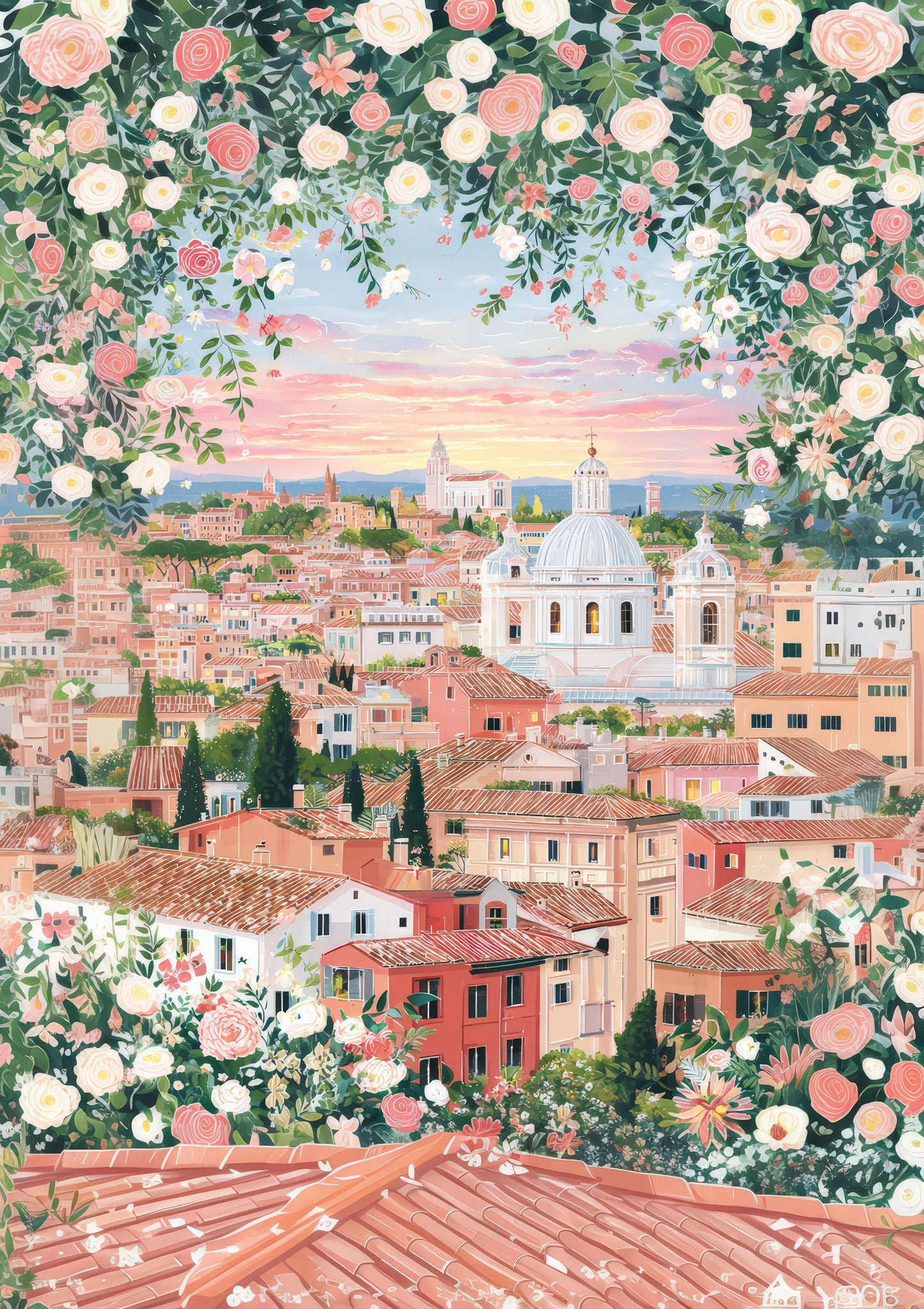 Italian Hillside Print, Travel Wall Art