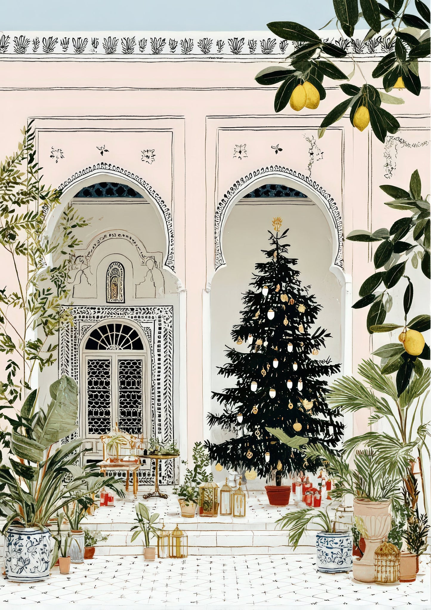 Palazzo Courtyard Print, Travel Wall Art