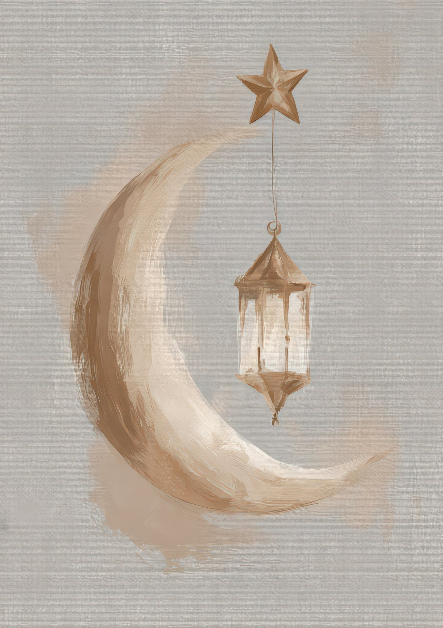 Crescent Moon Print, Neutral Nursery Wall Art