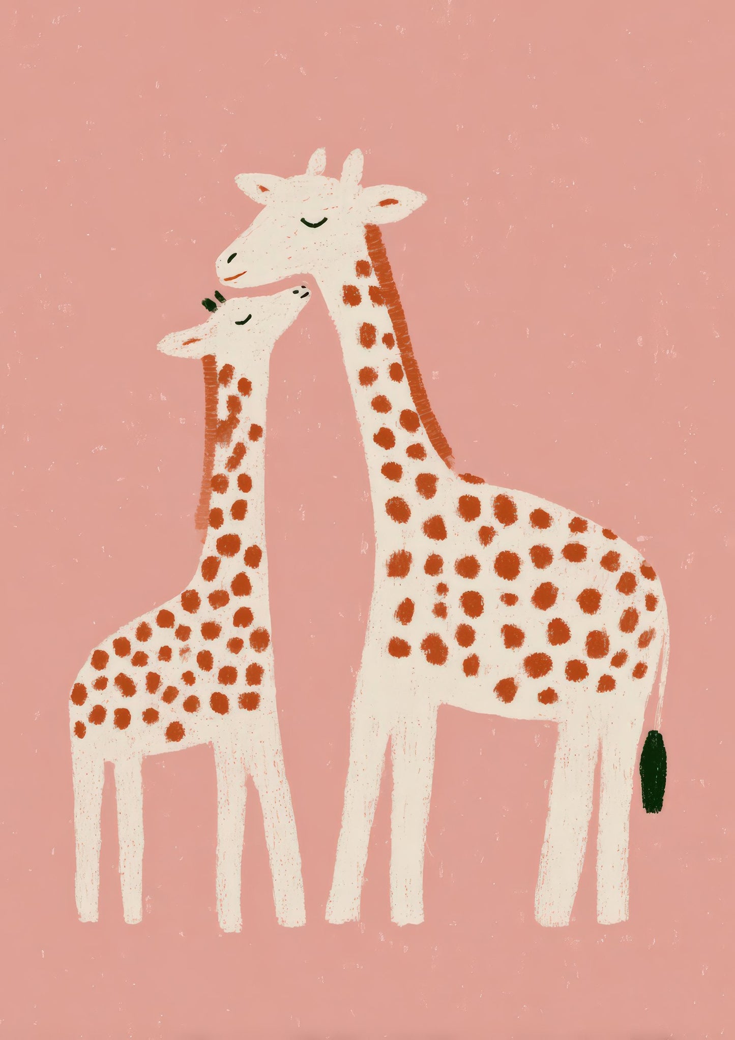 Giraffe and Baby Print, Nursery Animal Wall Art