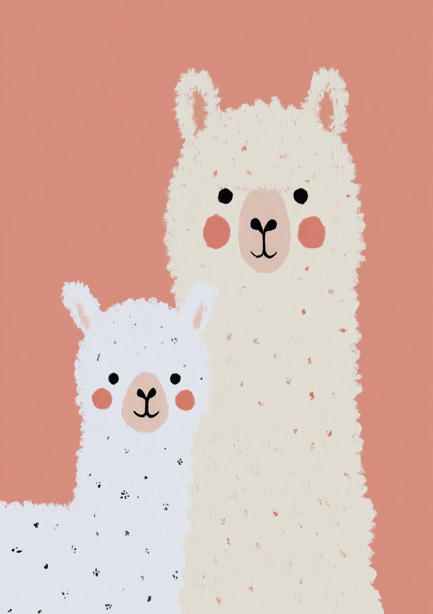Alpaca and Baby Print, Nursery Animal Wall Art