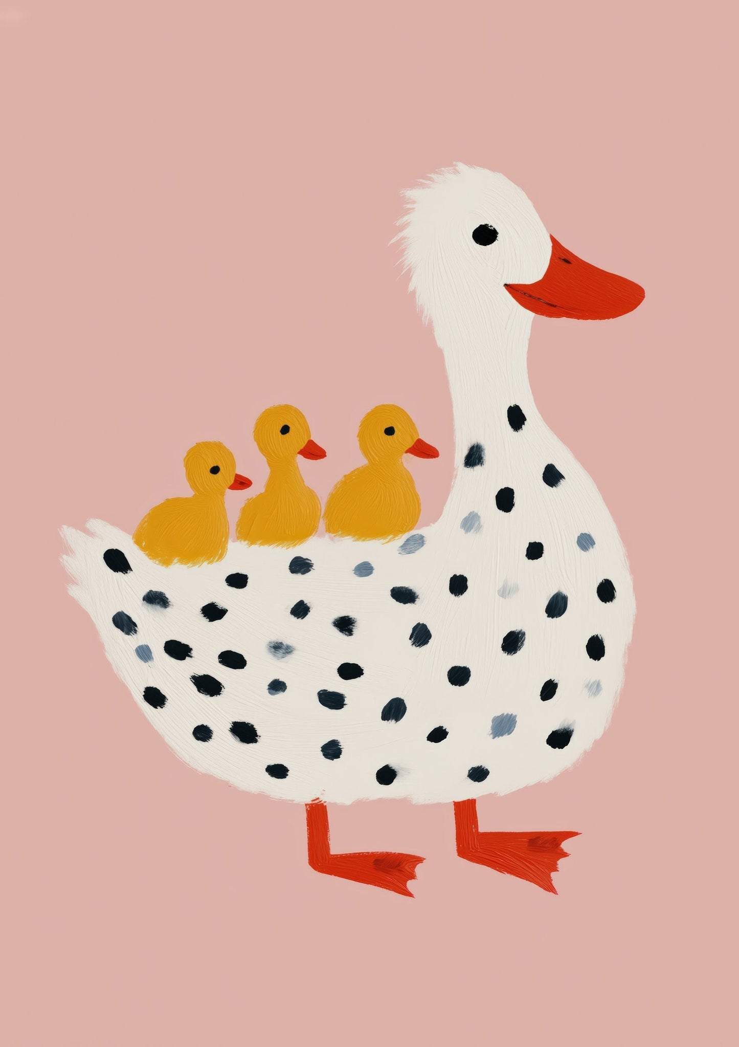 Duck and Ducklings Print, Nursery Wall Art