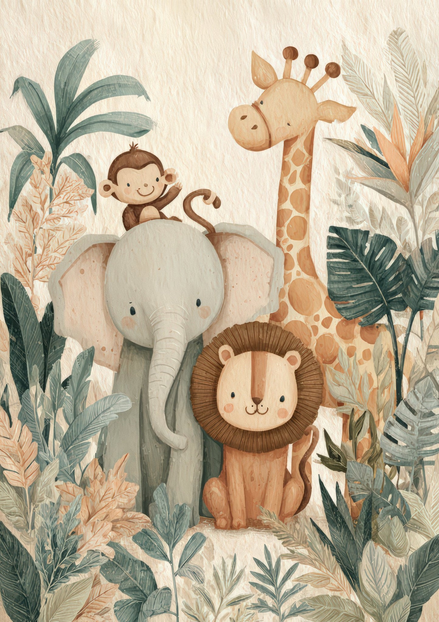 Jungle Animals Print, Nursery Wall Art