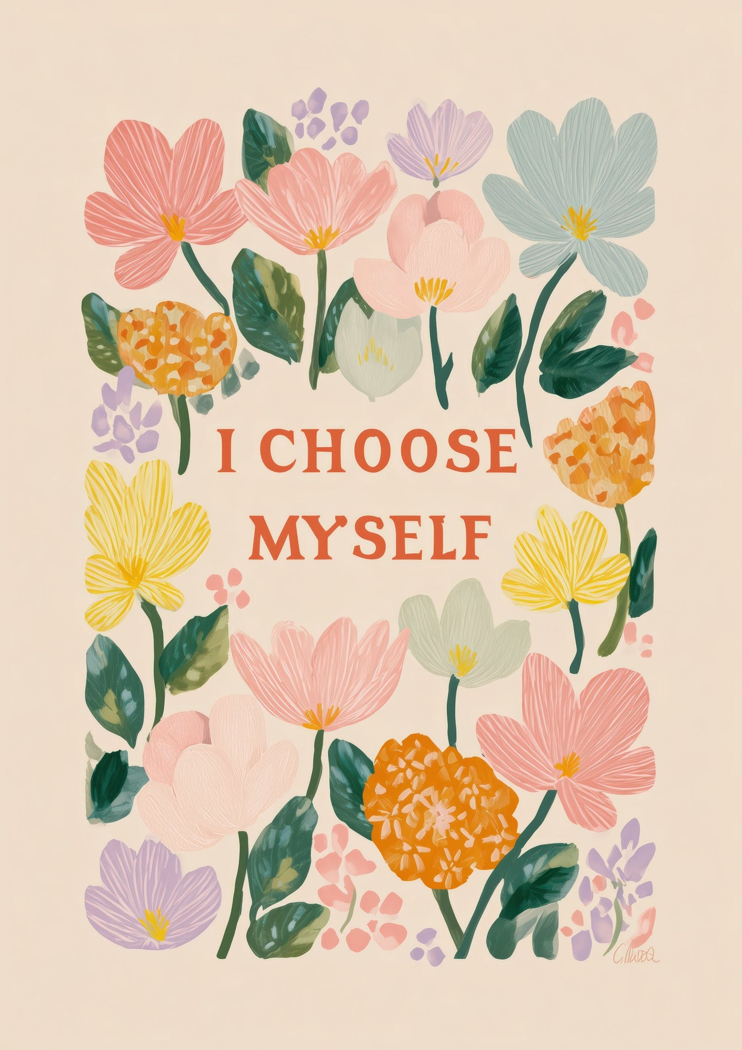I Choose Myself Print, Affirmation Wall Art