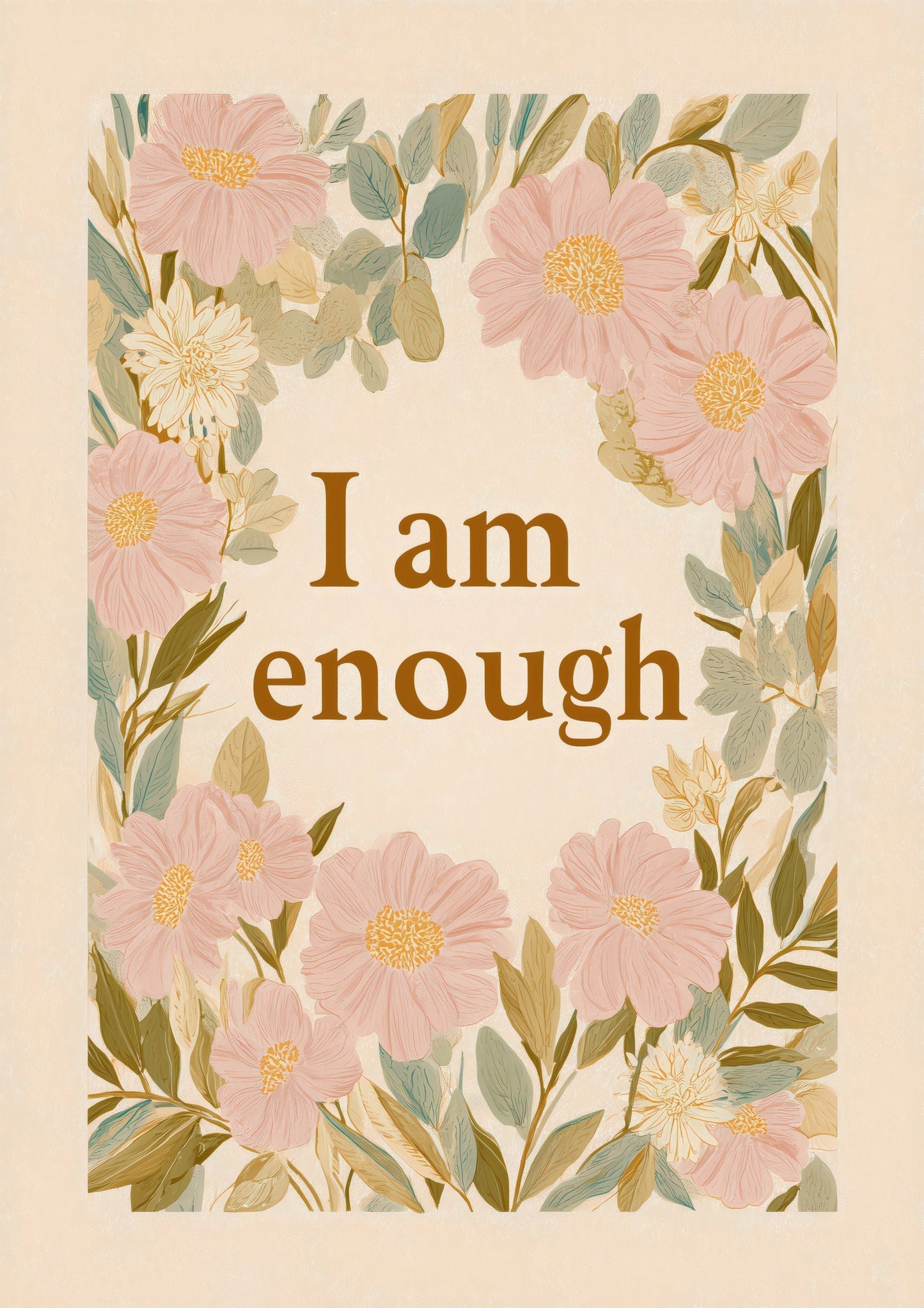 I Am Enough Print, Affirmation Nursery Wall Art