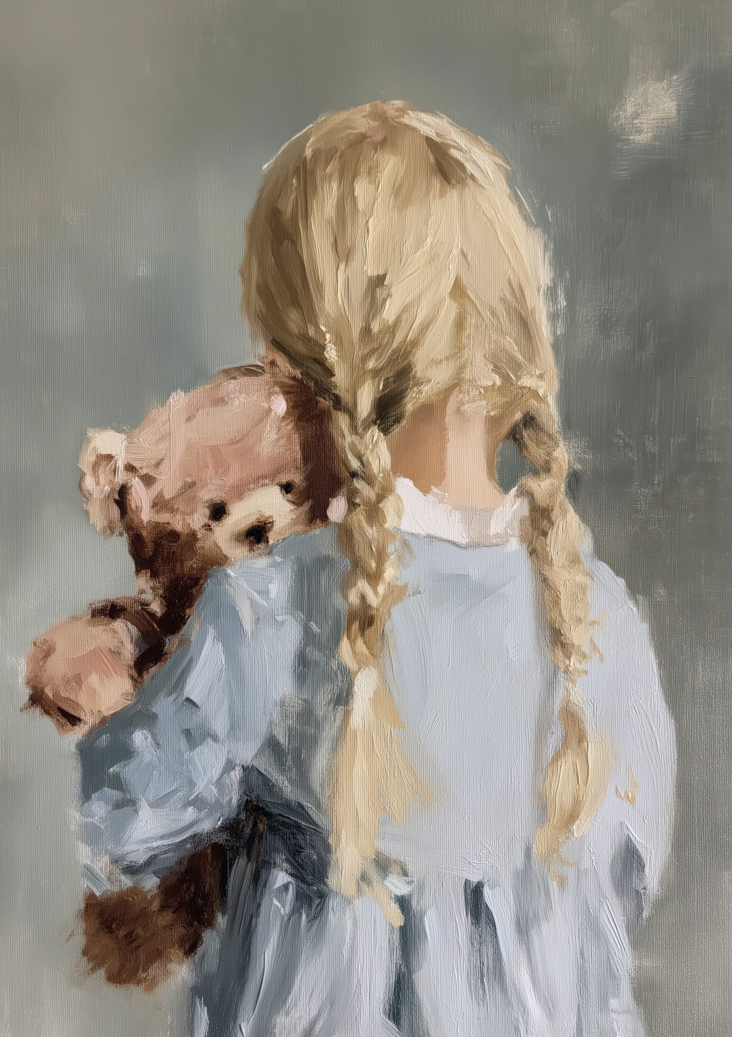 Girl with a Rabbit Print, Nursery Wall Art