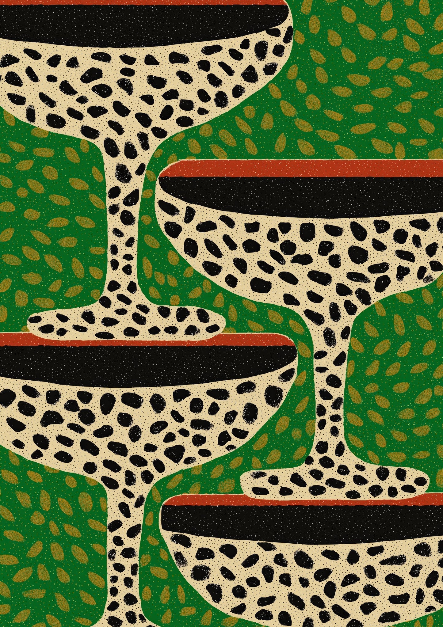 Leopard Coupe Glasses Print, Bold Cocktail Wall Art