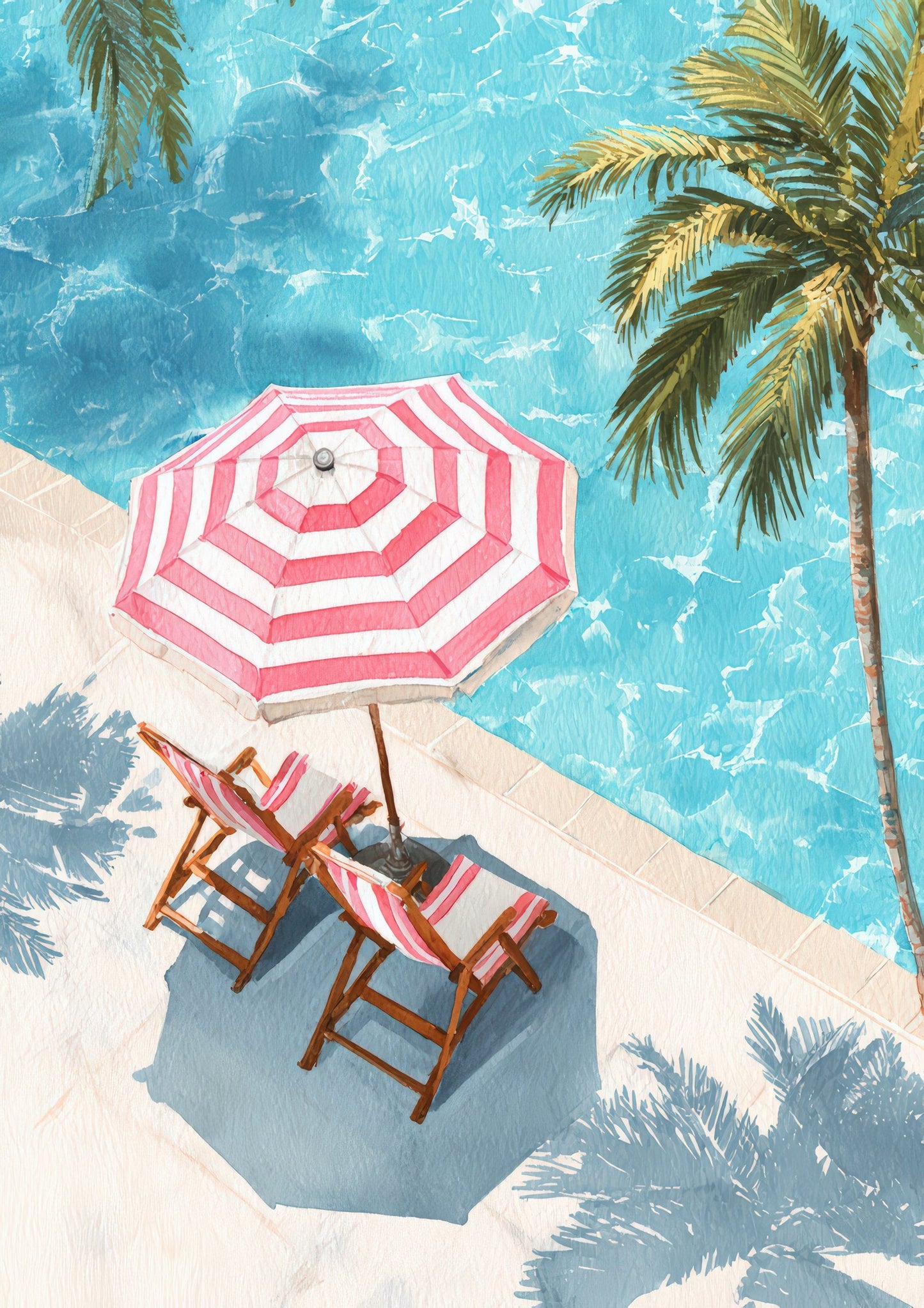 Beach Umbrellas Print, Coastal Summer Wall Art
