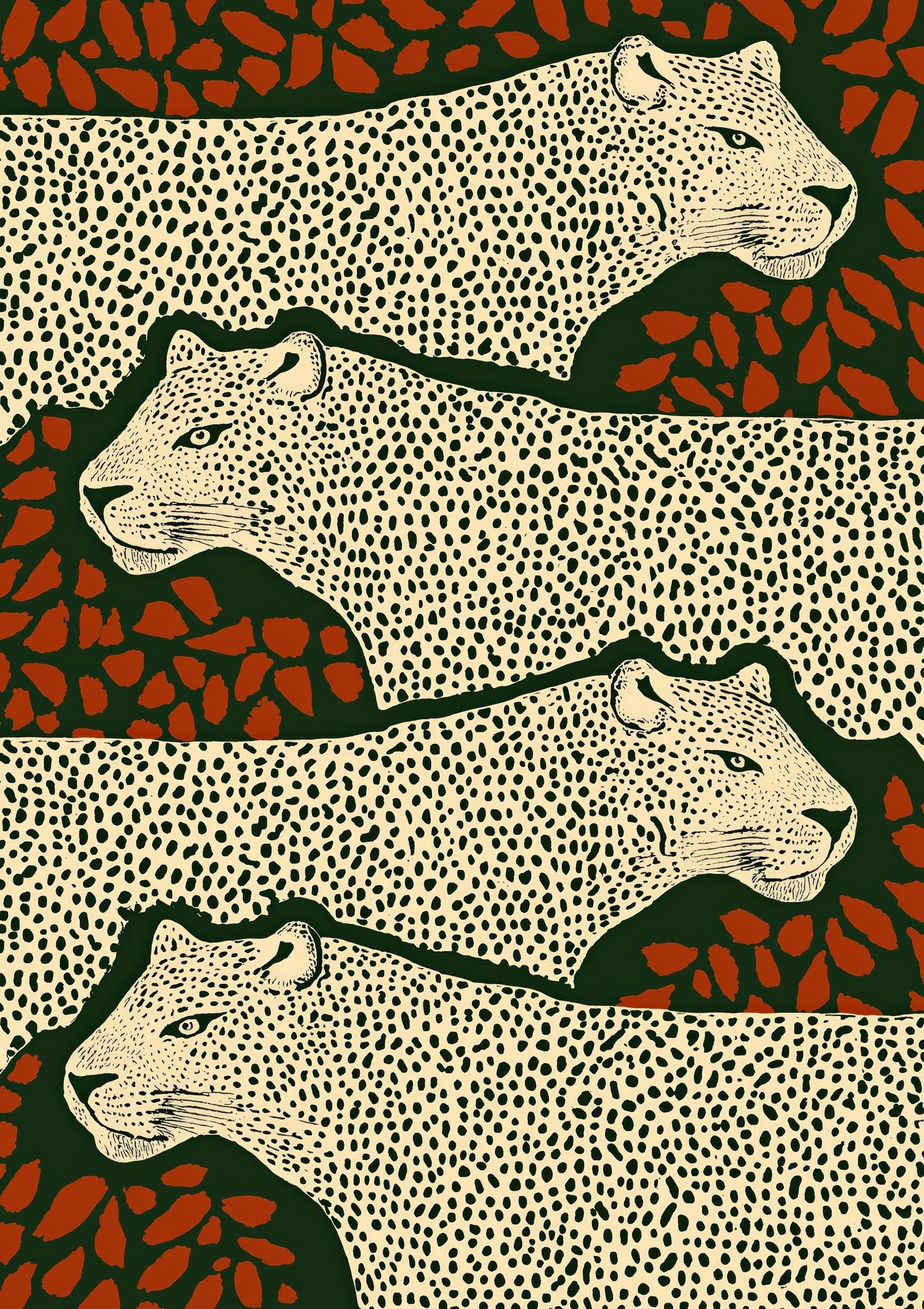 White Leopards Print, Graphic Big Cat Wall Art