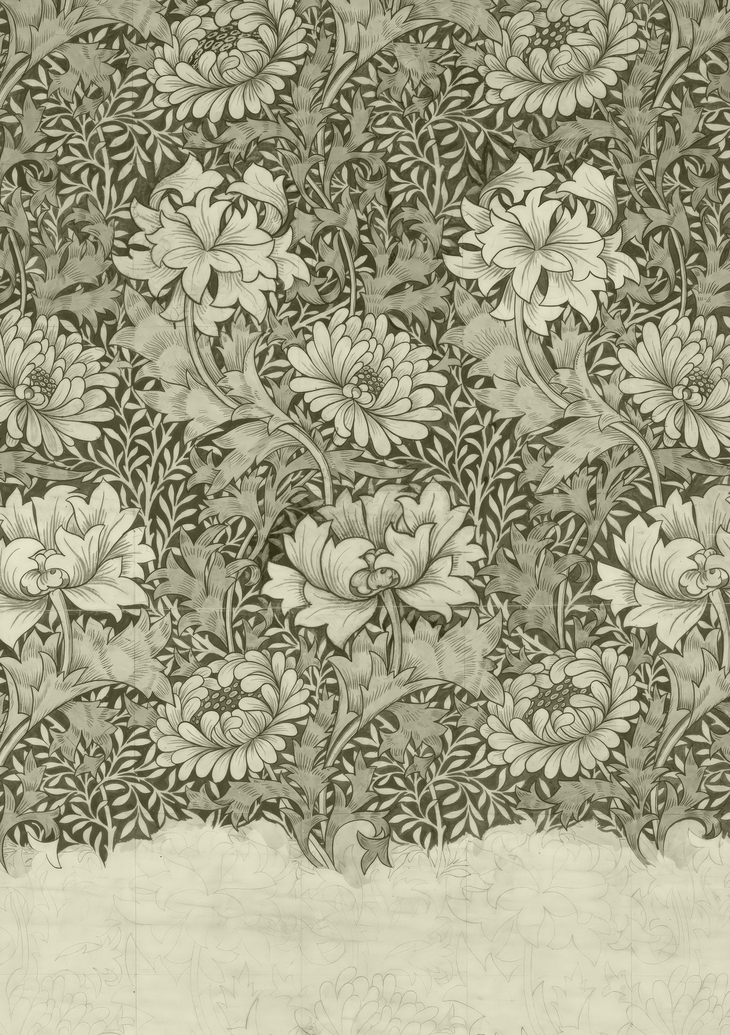 Sage Floral Print, William Morris Style Wall Art