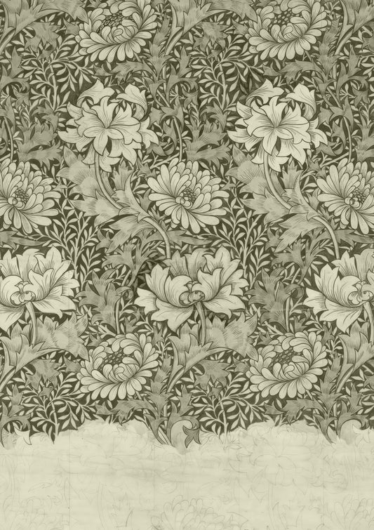 Sage Floral Print, William Morris Style Wall Art